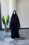 Saf Pamuk/Lastikli Takva Şal-Siyah