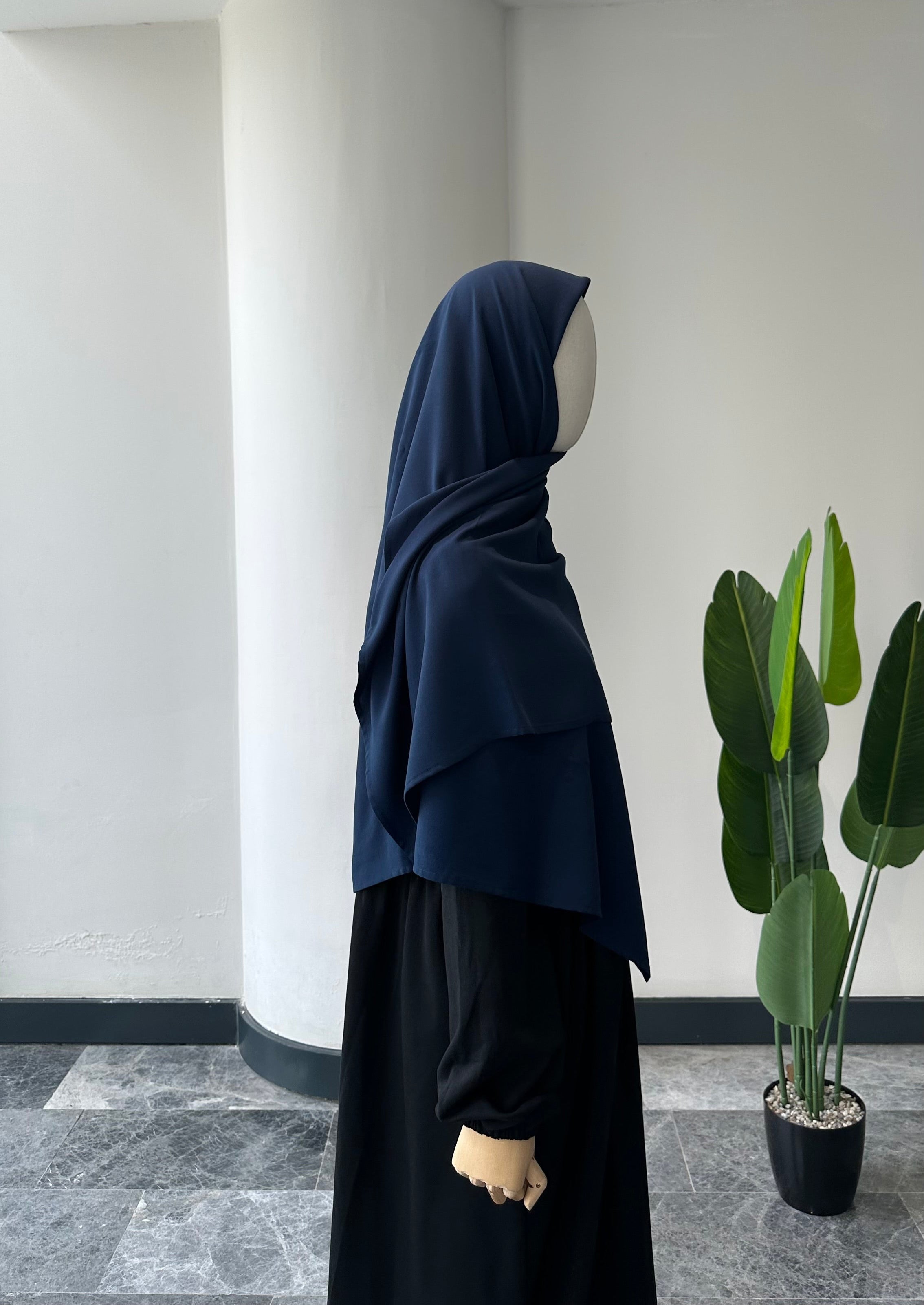 Bambu viskon eşarp -Lacivert| 120 cm