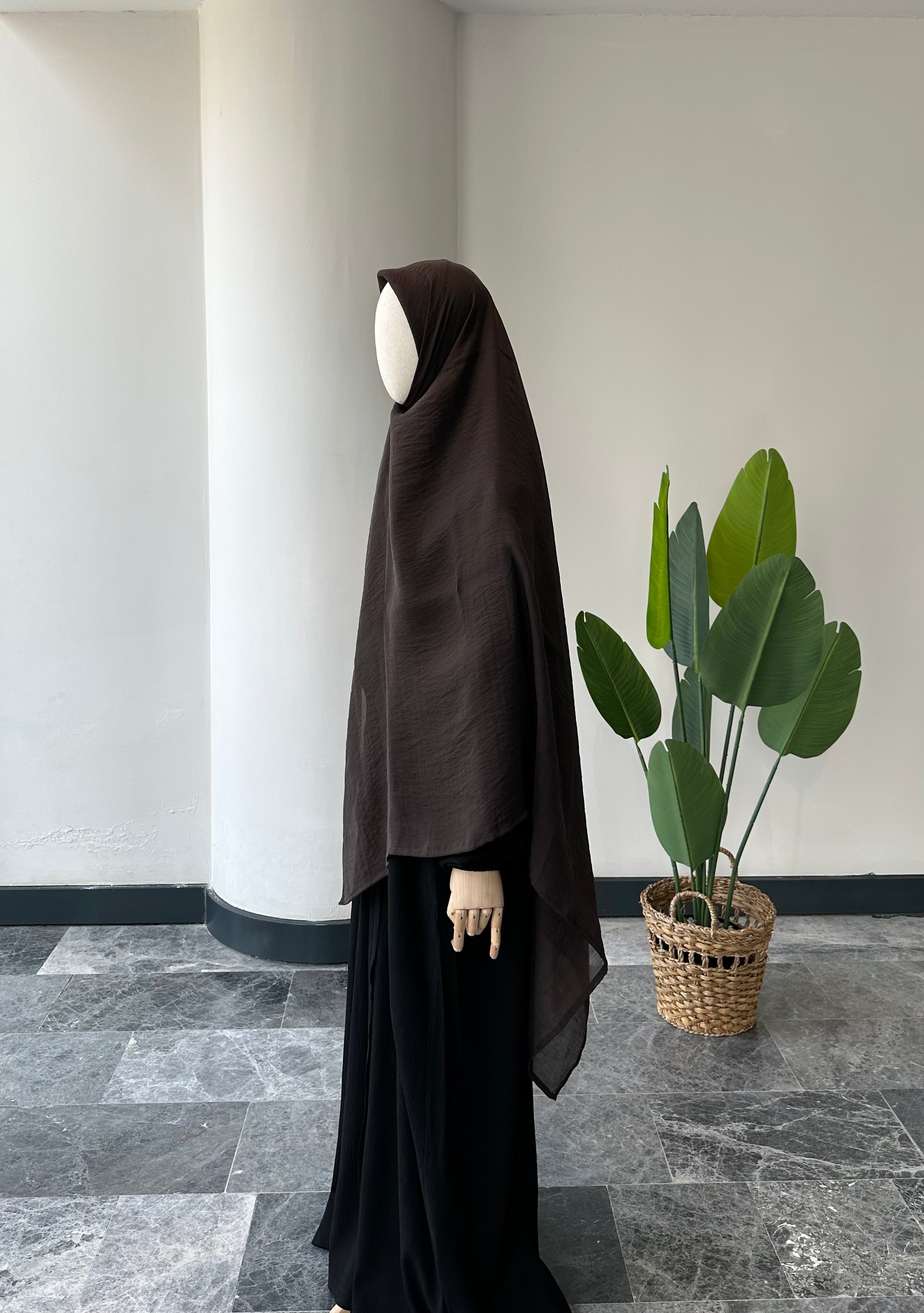 Premıum organze/eşarp-kahve 140cm