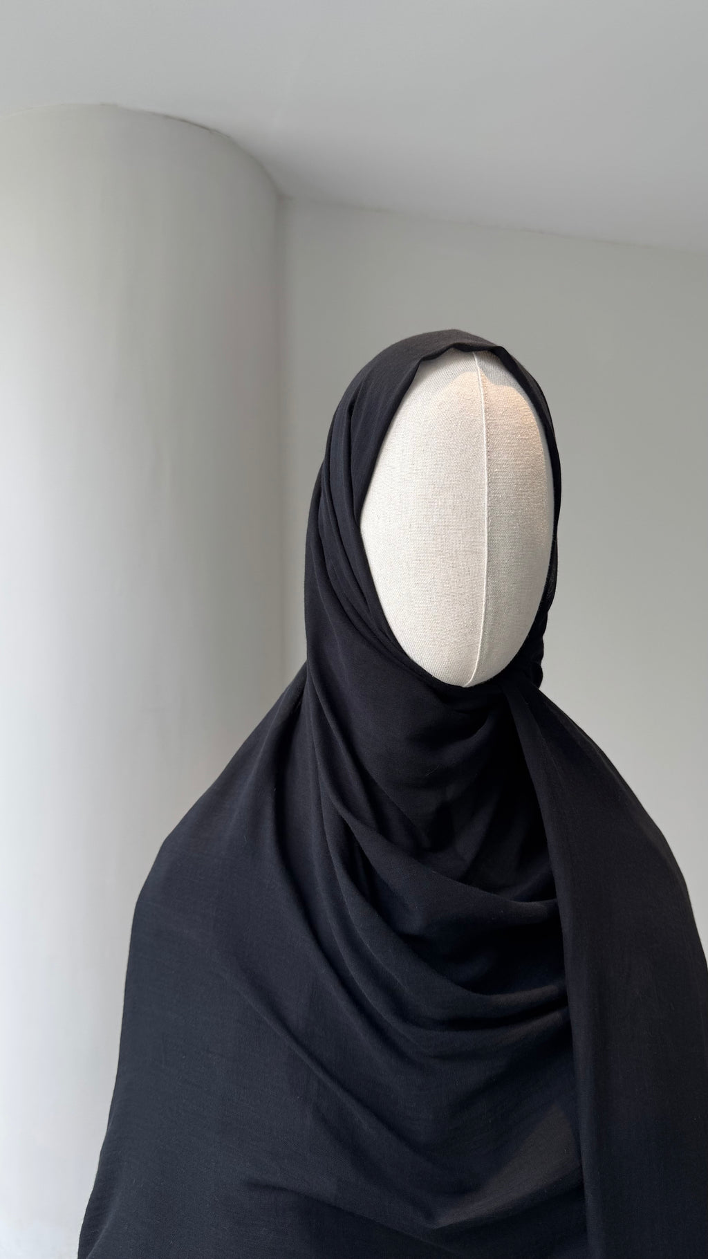 Saf pamuk şal -siyah