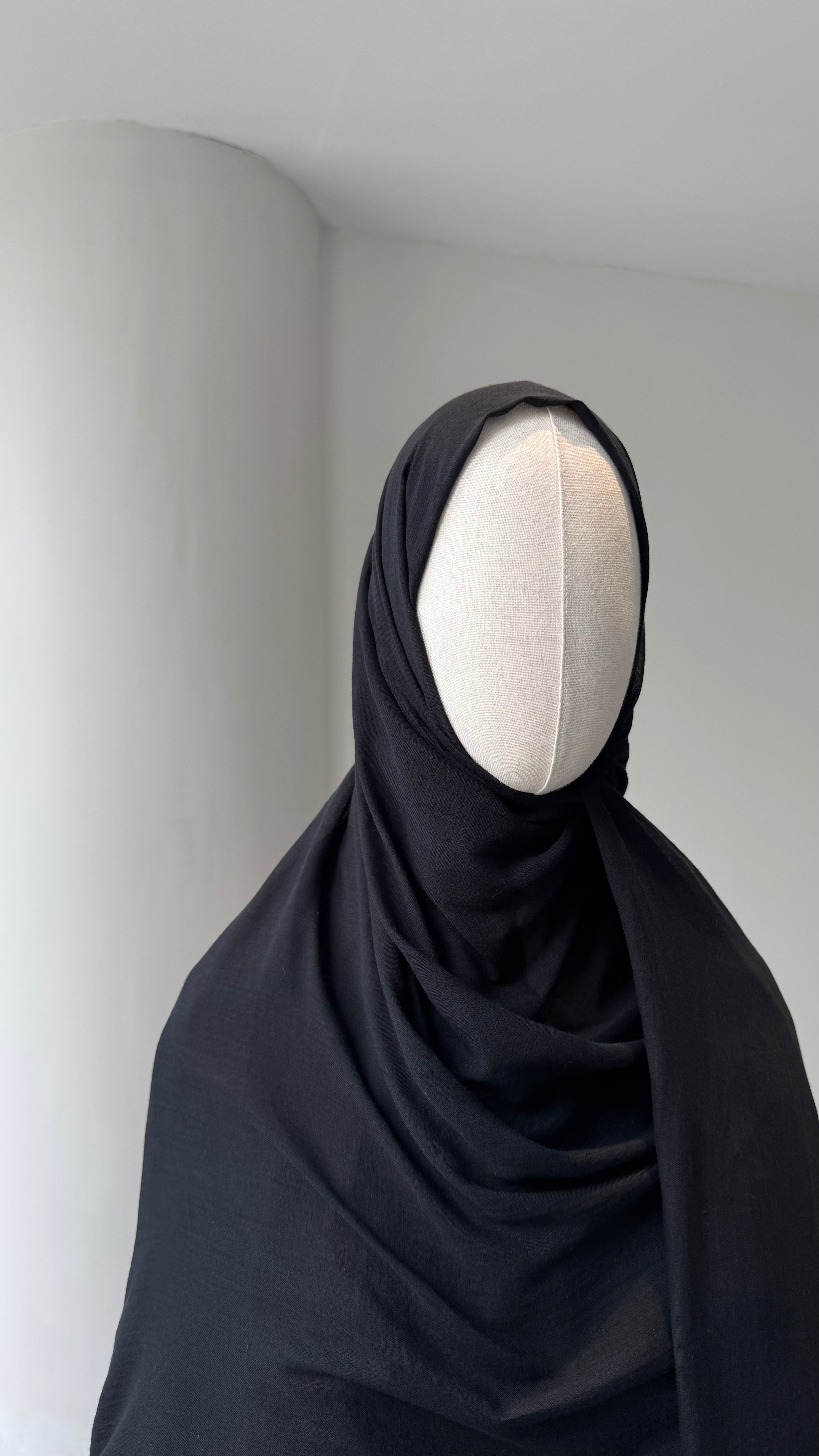 Saf pamuk şal -siyah