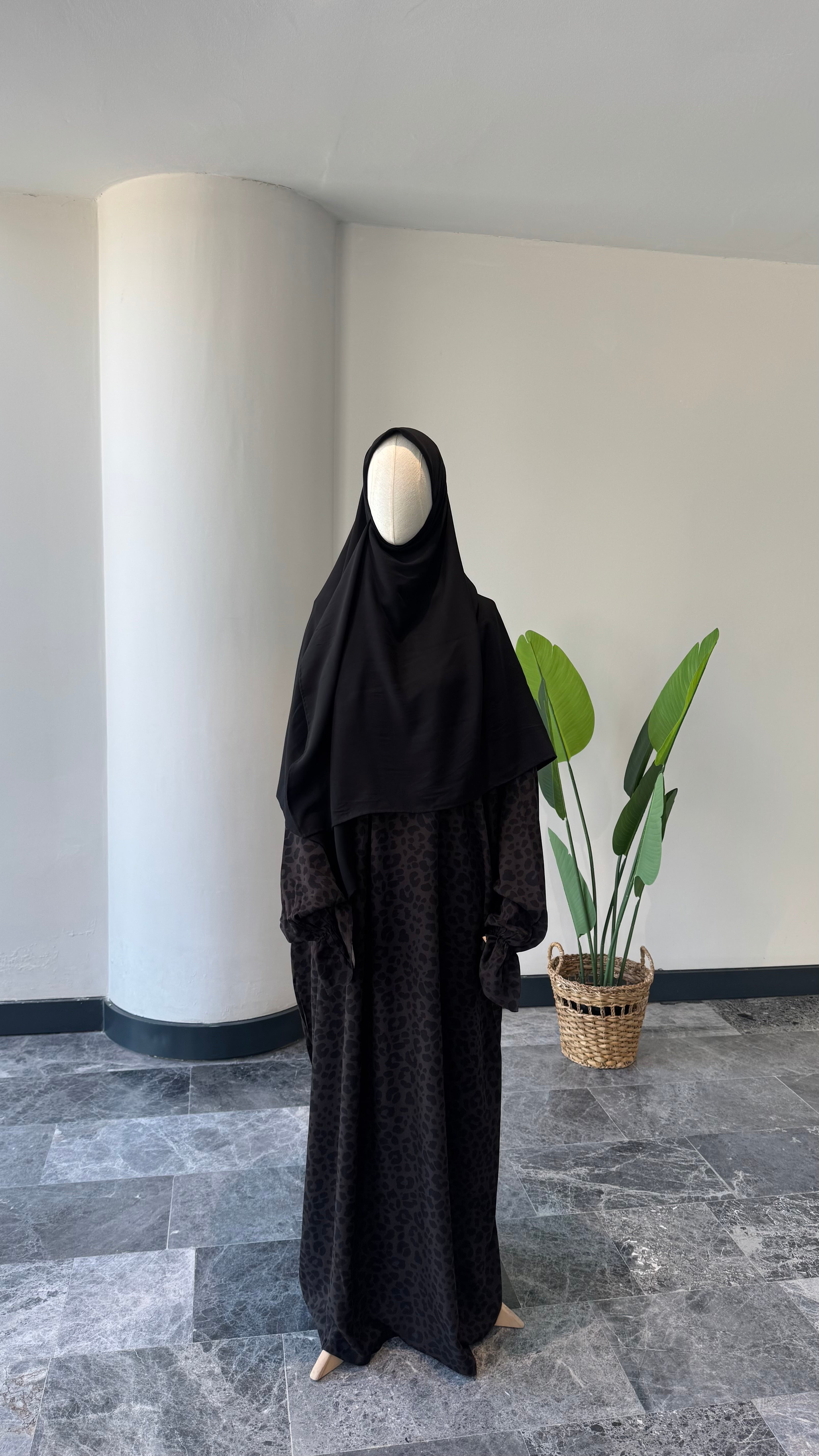 Bambu Viskon-Leopar Desenli /Namaz Elbisesi / Viskon eşarp