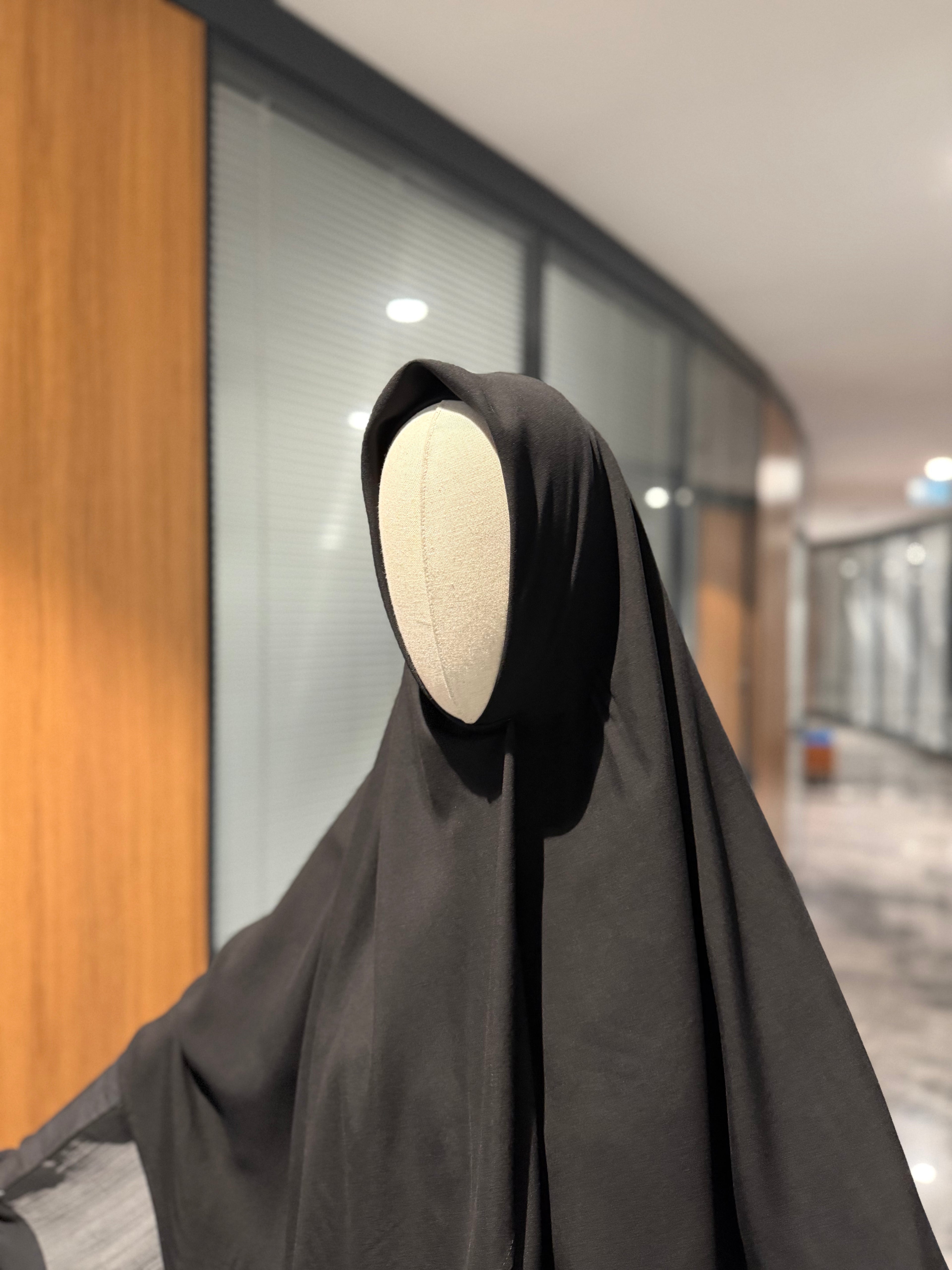 Bambu viskon eşarp  - siyah-140 cm