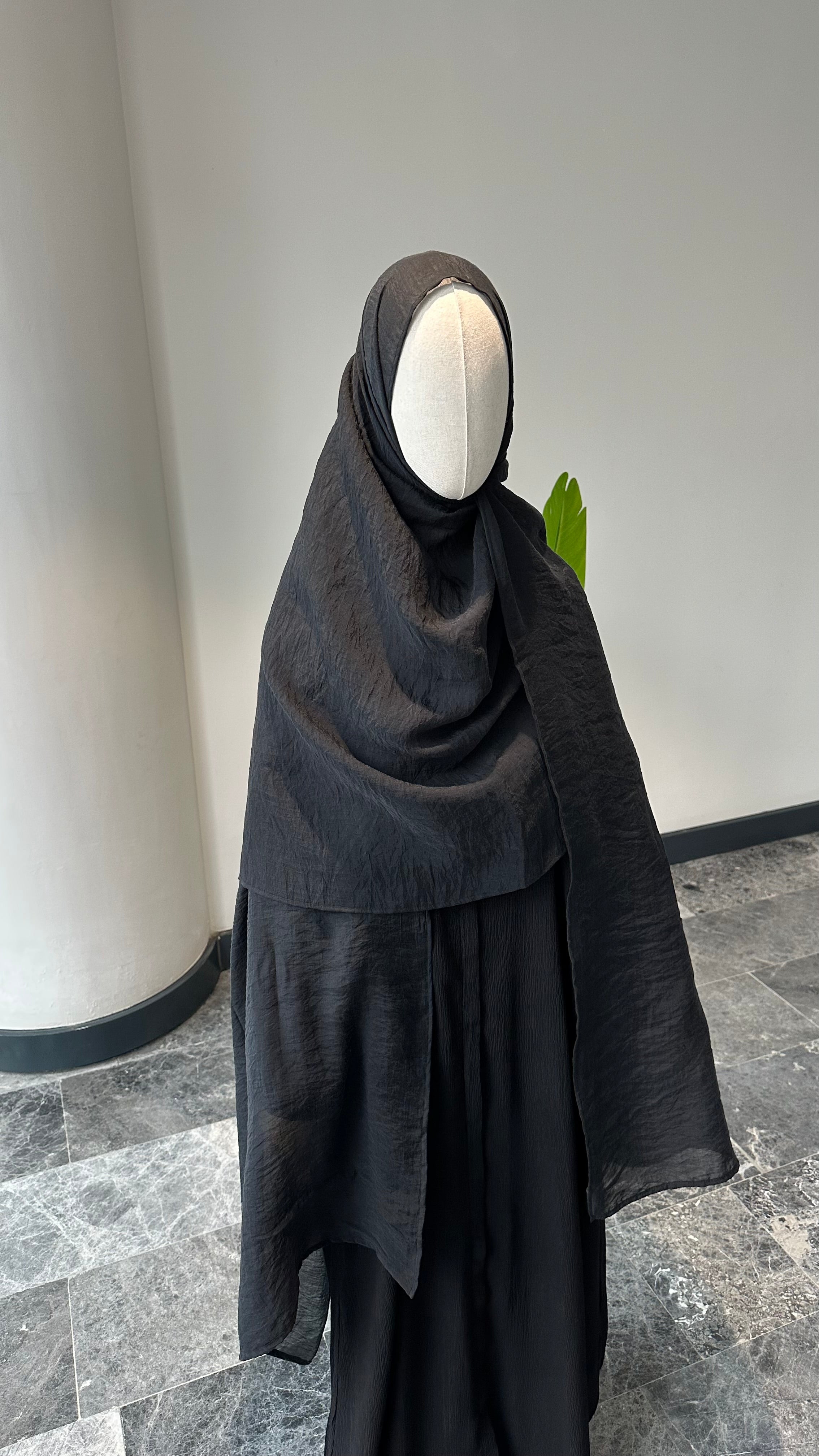 Premıum  organze  şal - siyah 3m x70cm