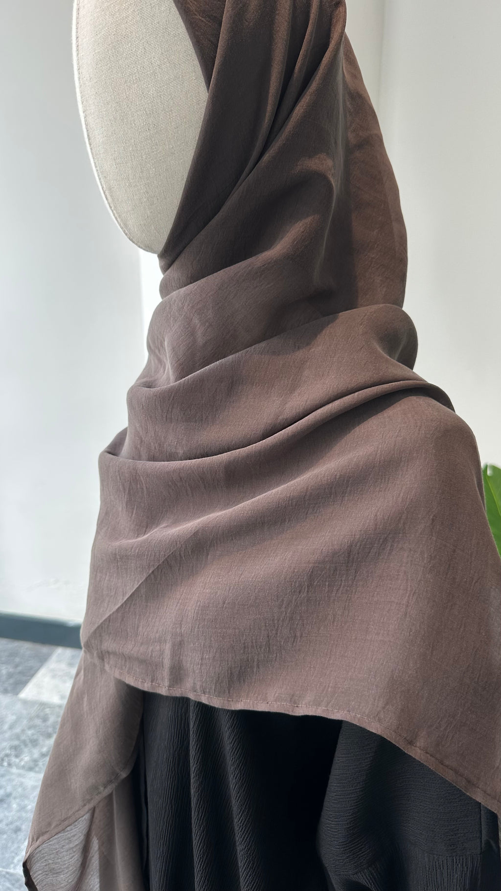 Premıum organze/eşarp-kahve 120cm
