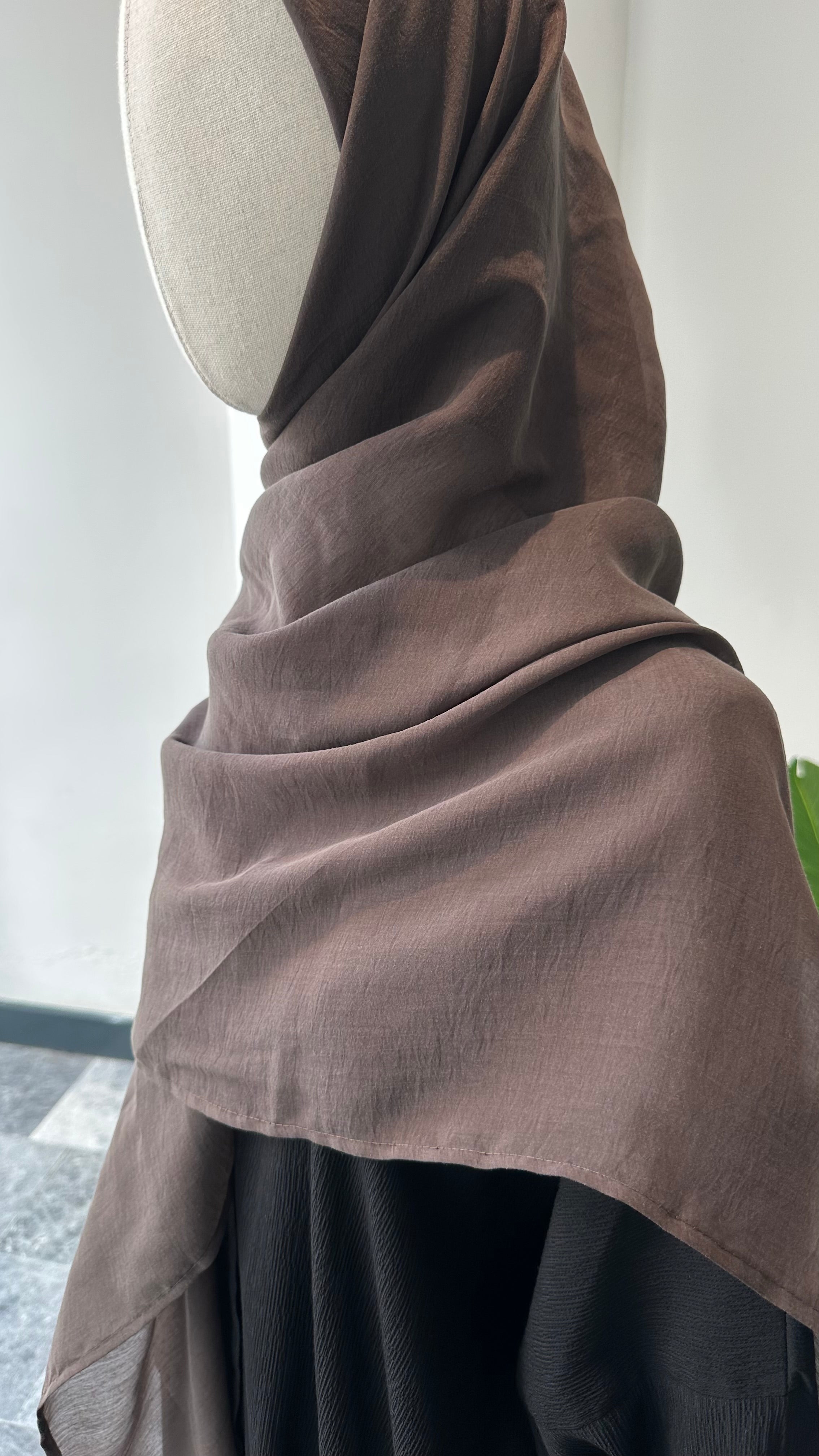 Premıum organze/eşarp-kahve 120cm