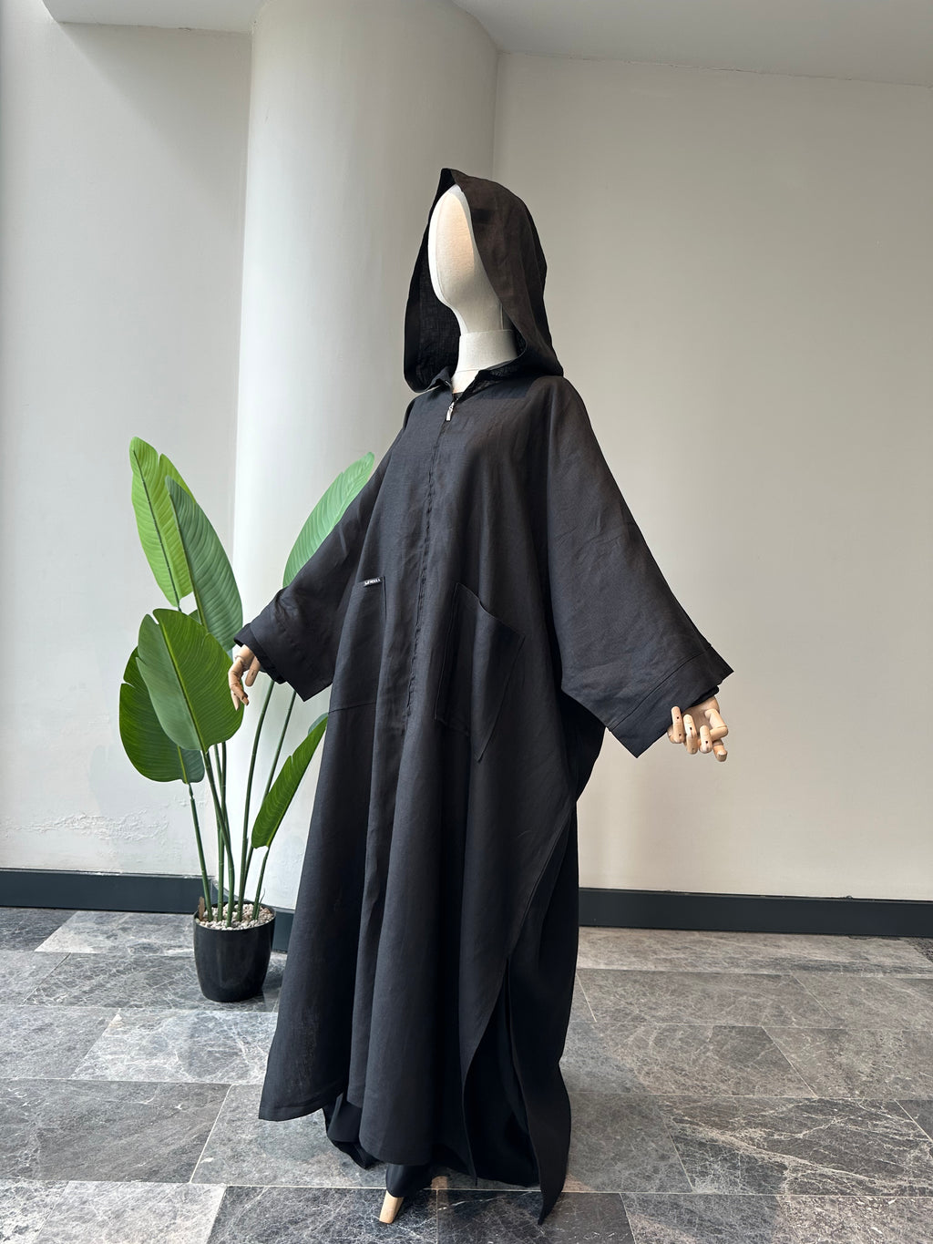 Premıum Keten panço- fermuarlı