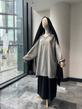 sade keten tunik - gri