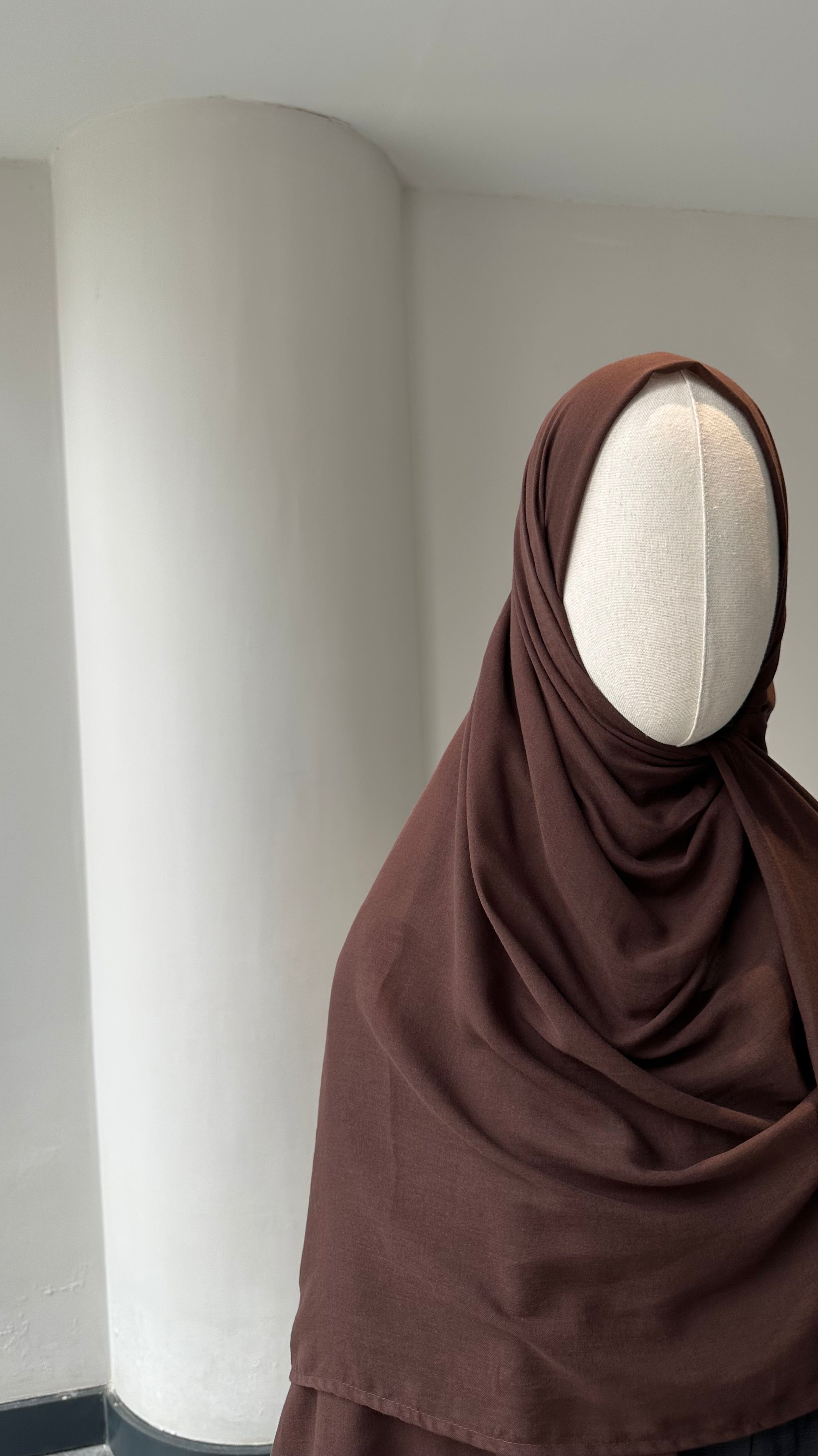 Saf pamuk şal -kahve