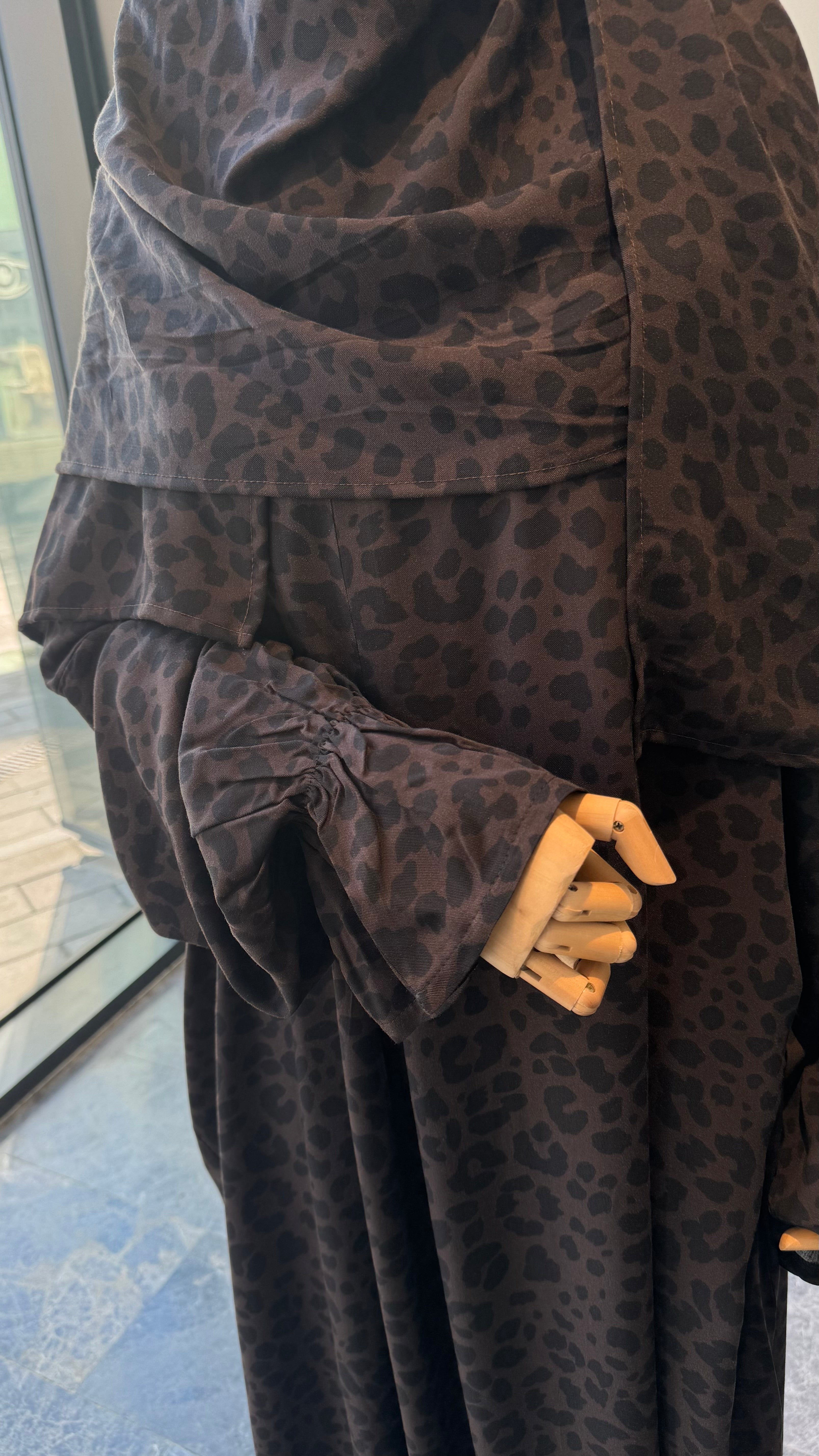 Bambu Viskon-Leopar Desenli /Namaz Elbisesi - viskon takım şal