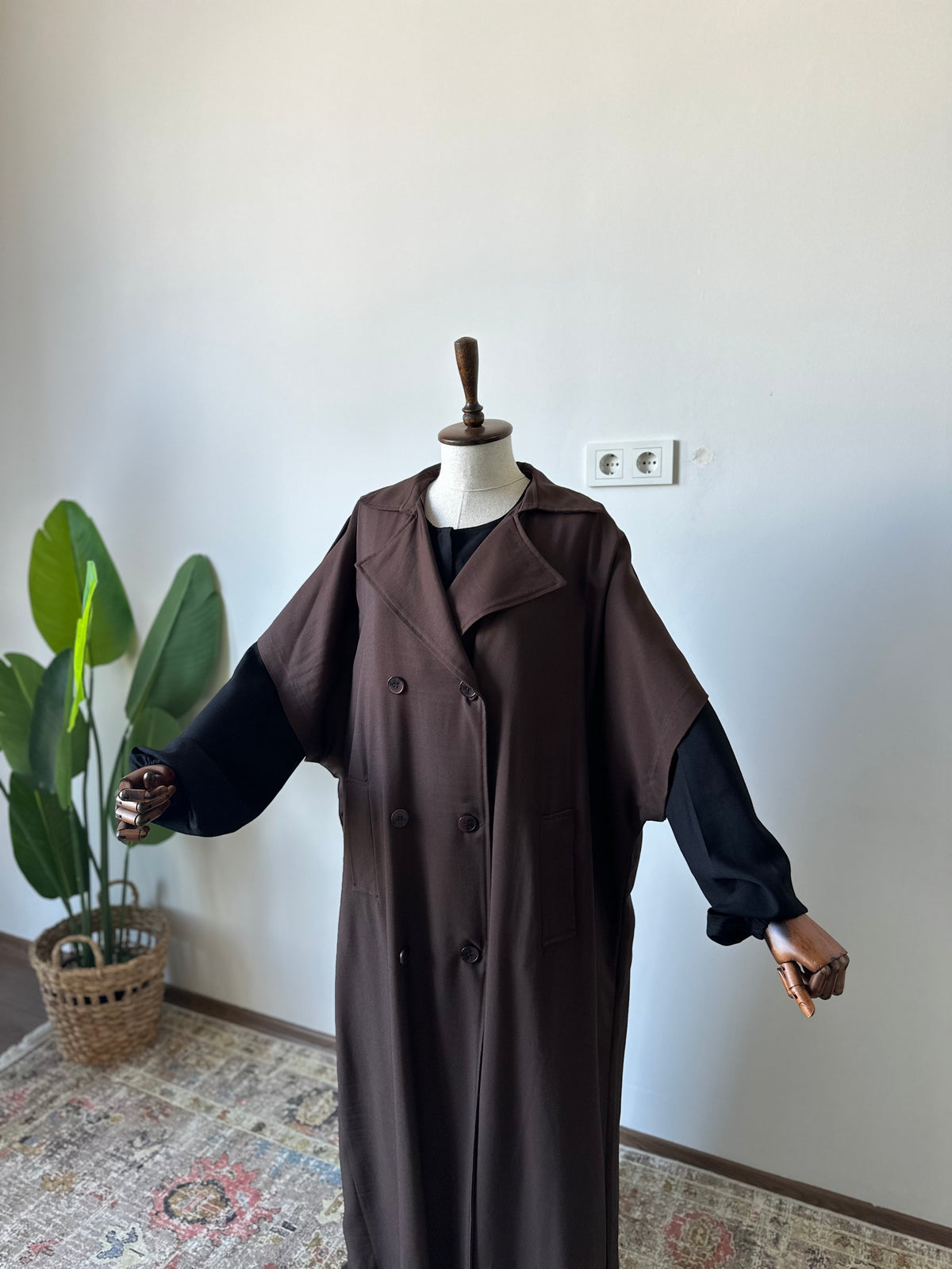 Tensel Pamuk Gabardin/ Trench Panço- Kahve