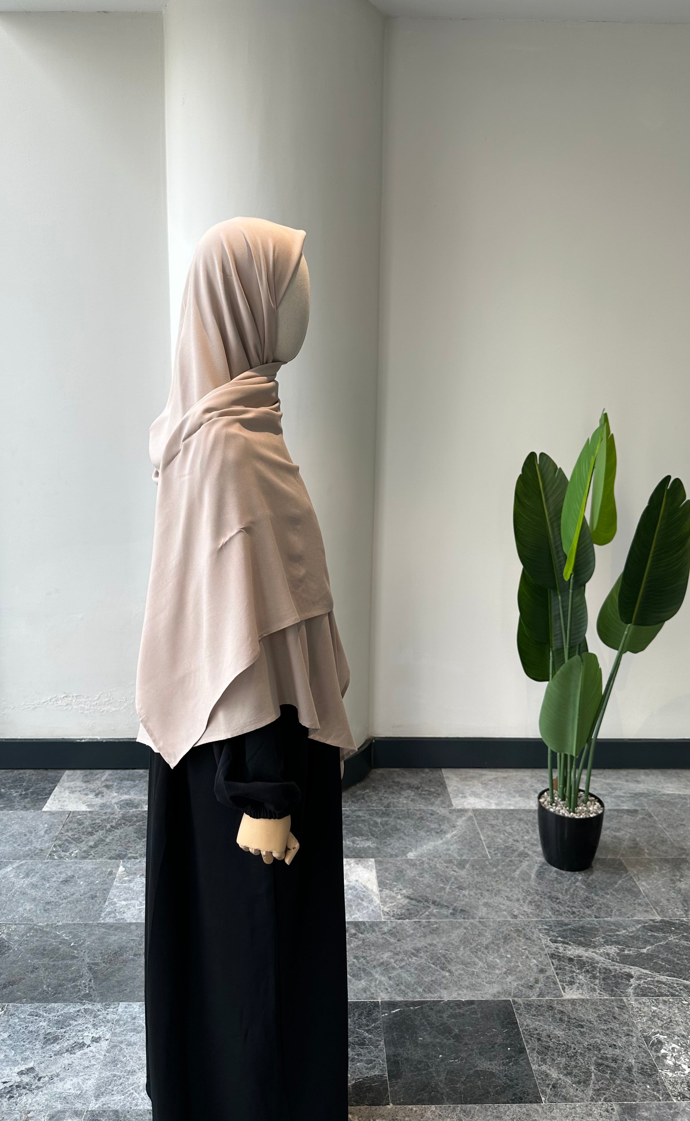 Bambu viskon eşarp -Vizon| 140 cm