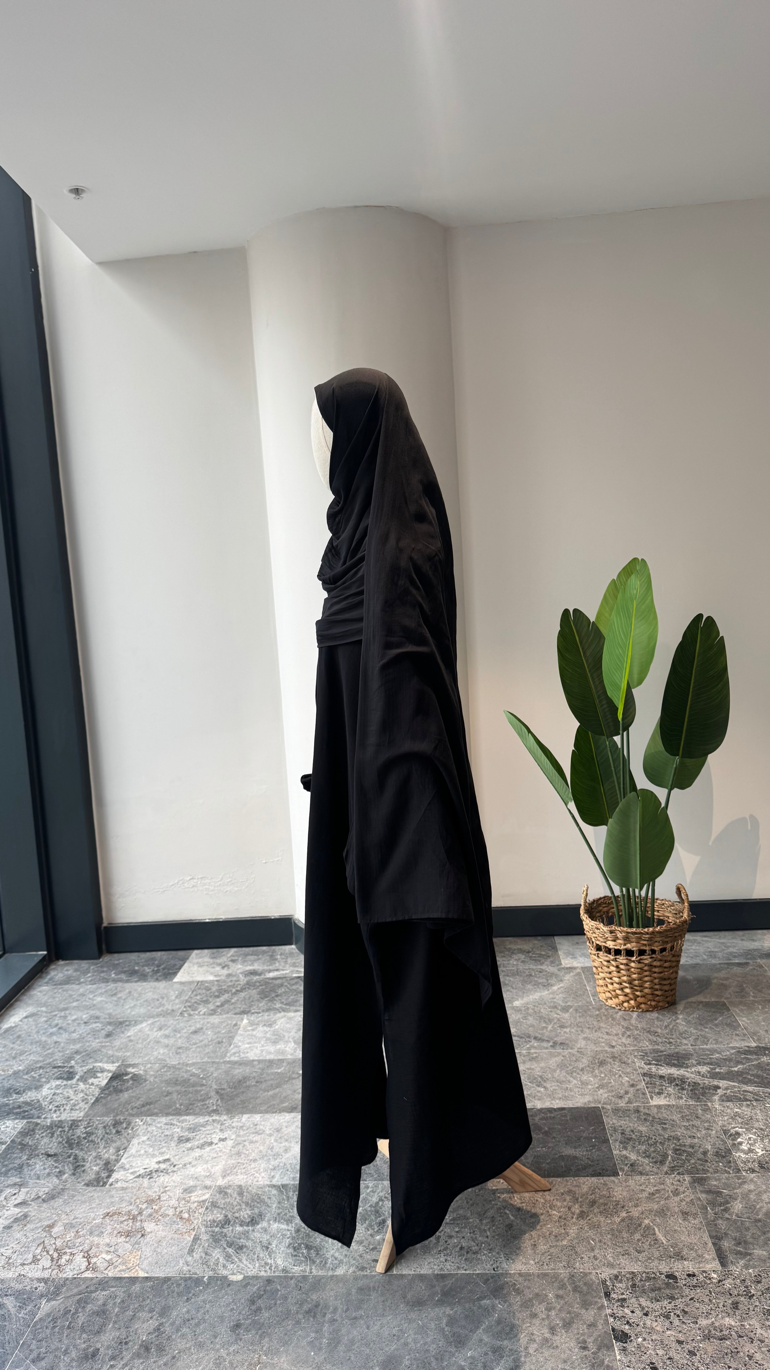 Mekka müslin takım siyah- etekli | fermuarlı