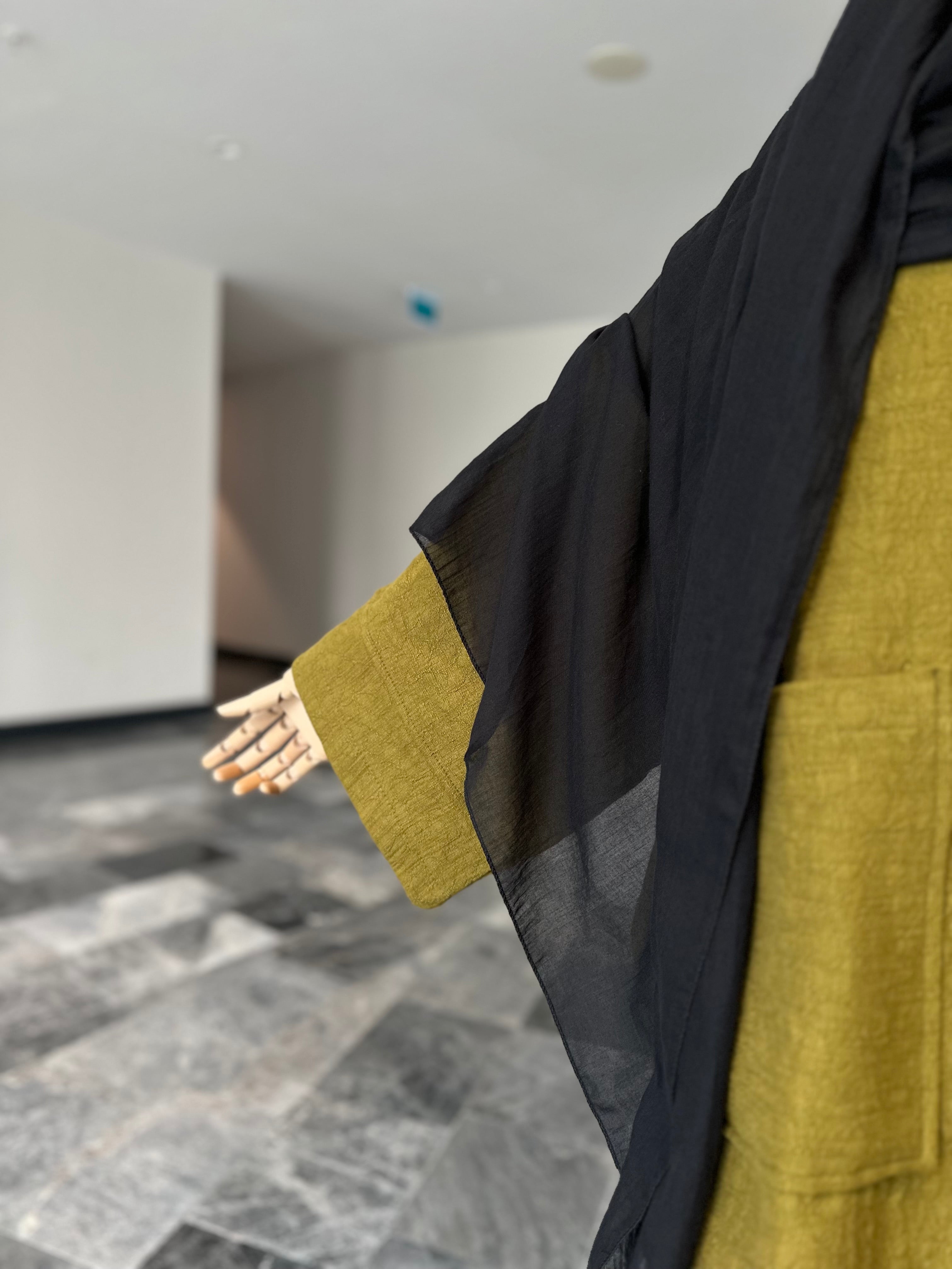 Jakar ceket panço- yağ yeşil çıtlı