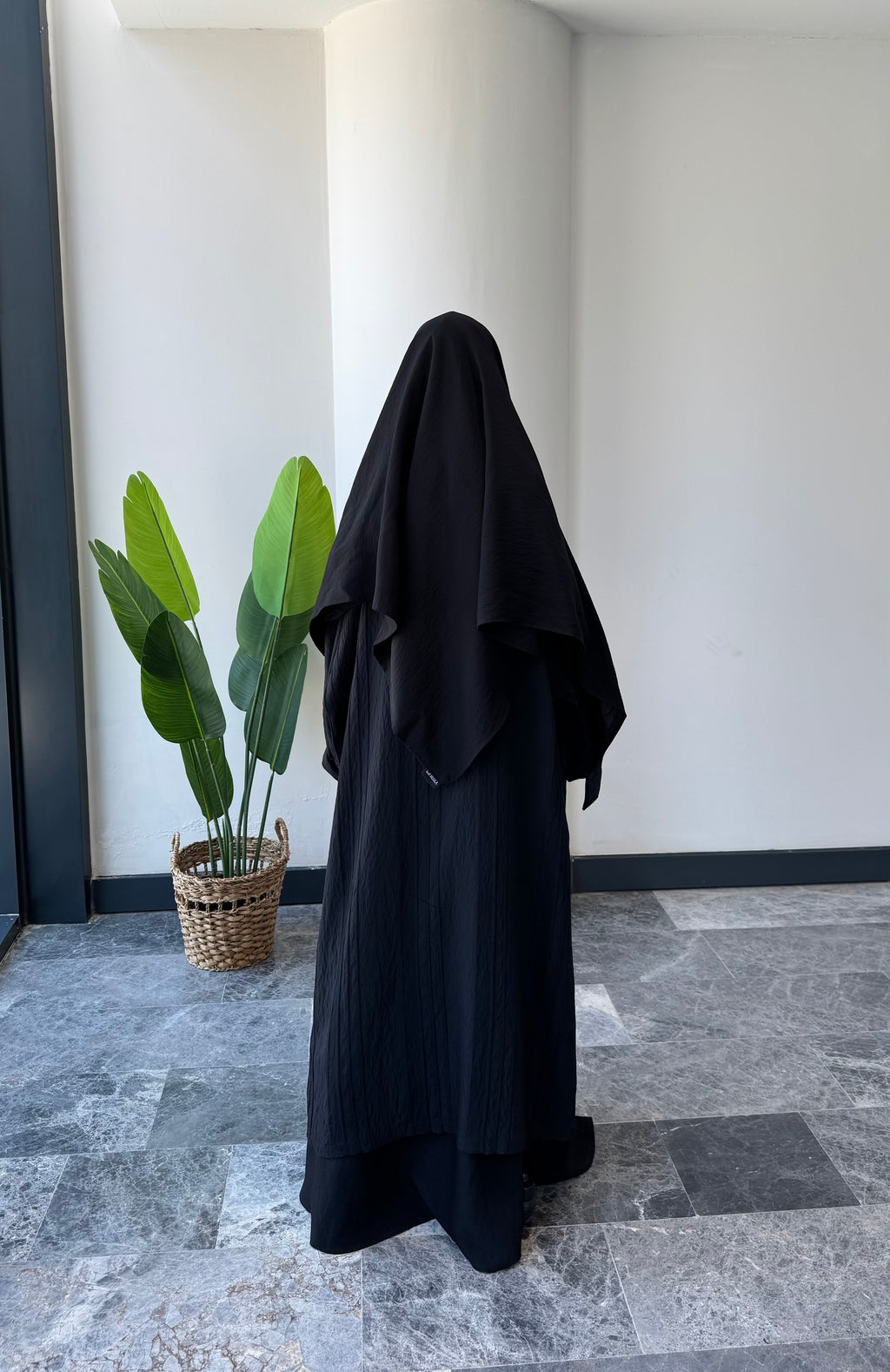 Tensel Kupra/Lastikli Takva-Eşarp siyah 140cm