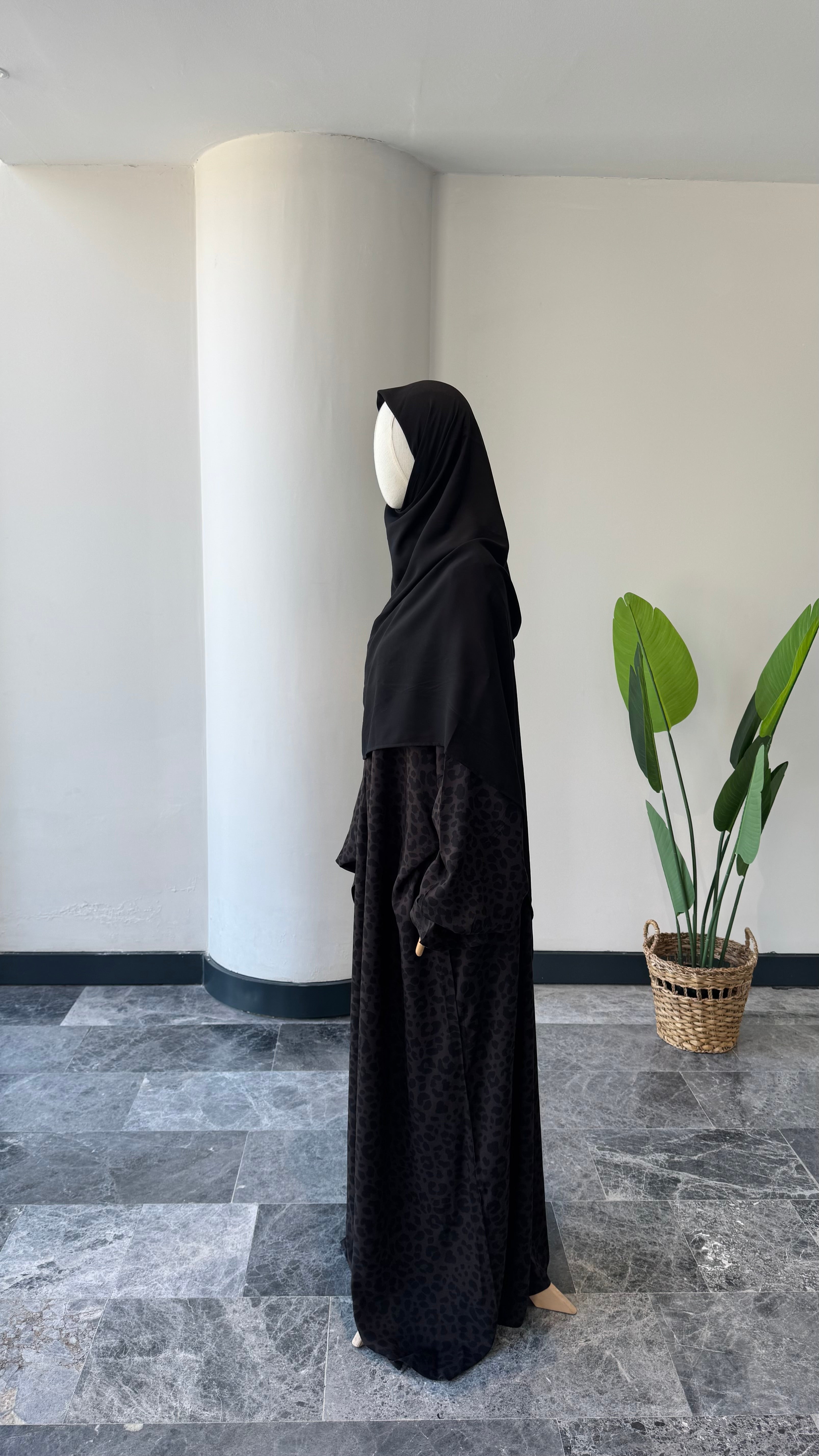 Bambu Viskon-Leopar Desenli /Namaz Elbisesi / Viskon eşarp