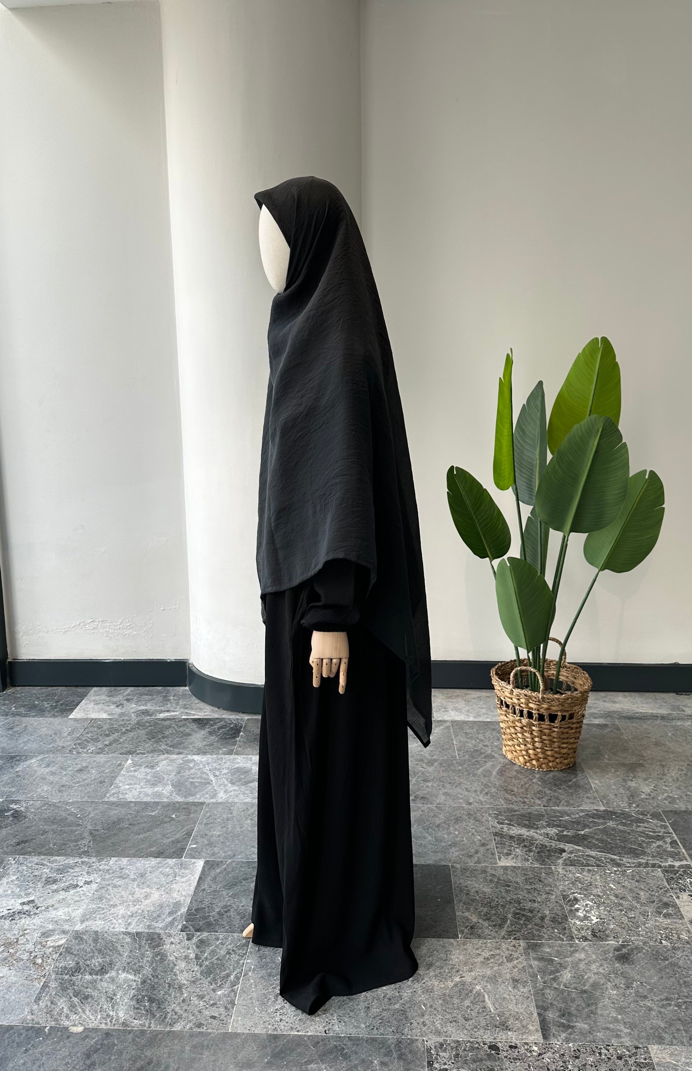 Premıum organze/eşarp-Siyah 140cm