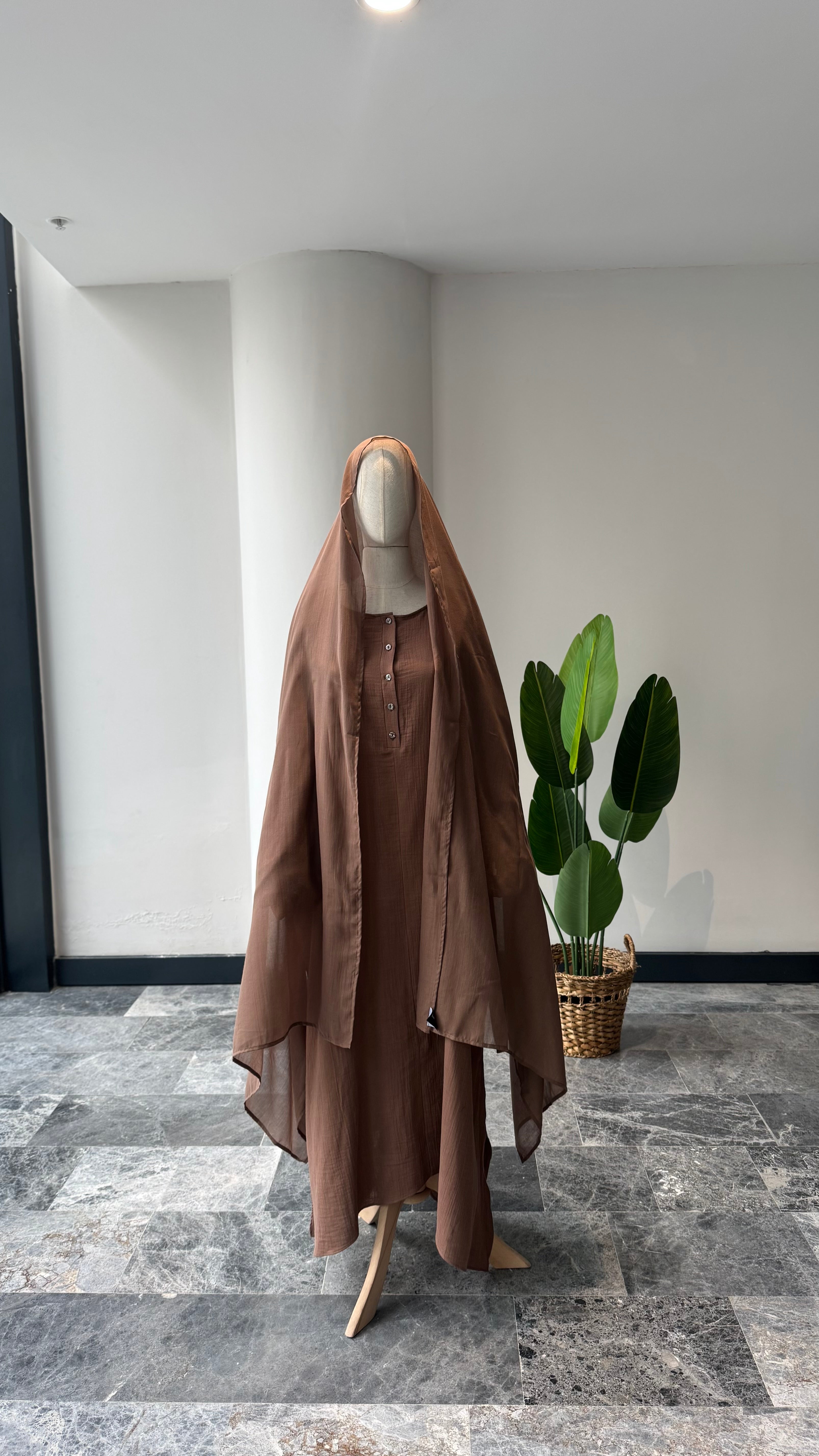 Mekka Müslin takım latte - etekli|düğmeli