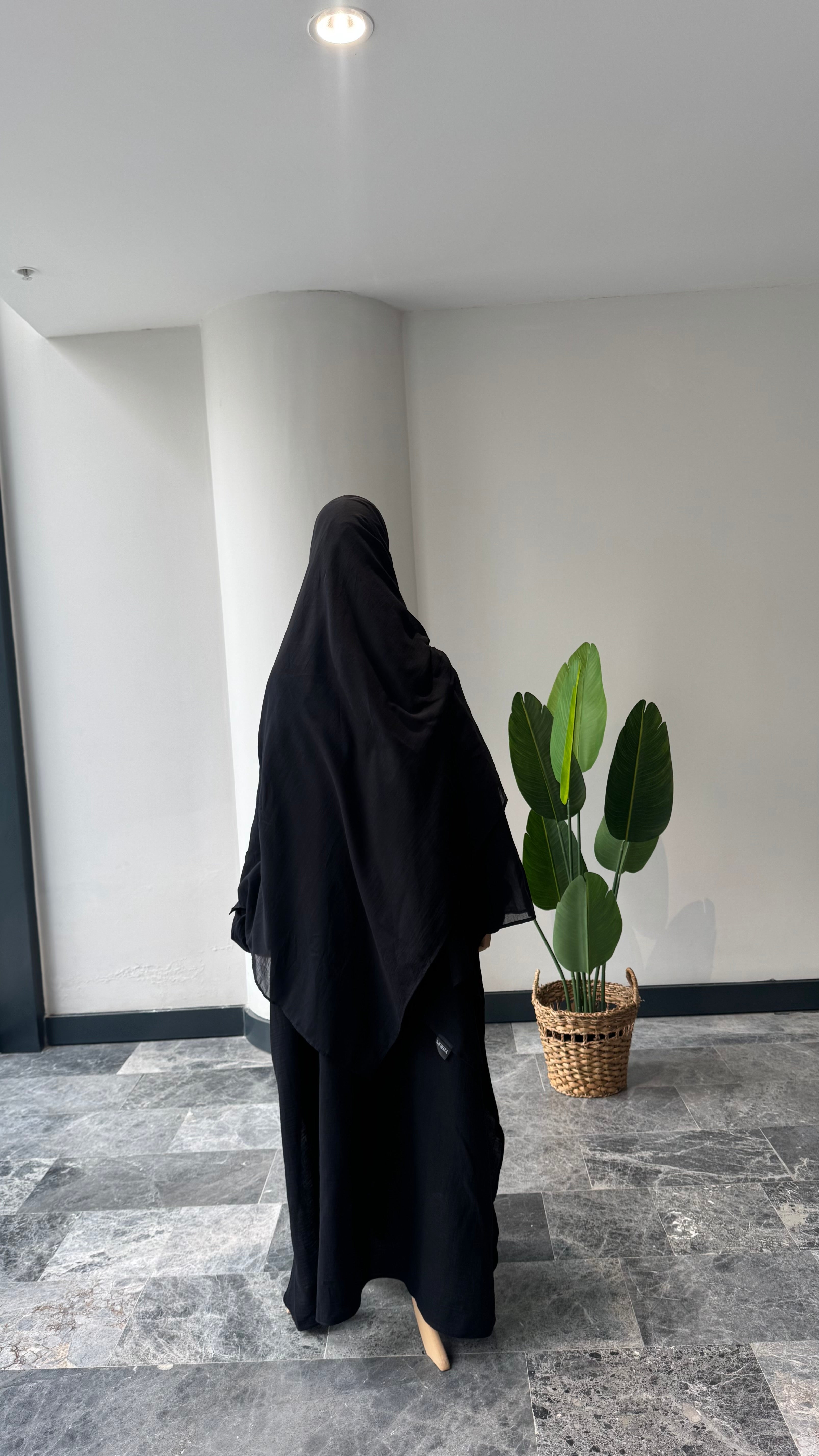 Mekka Müslin takım siyah -etekli|düğmeli