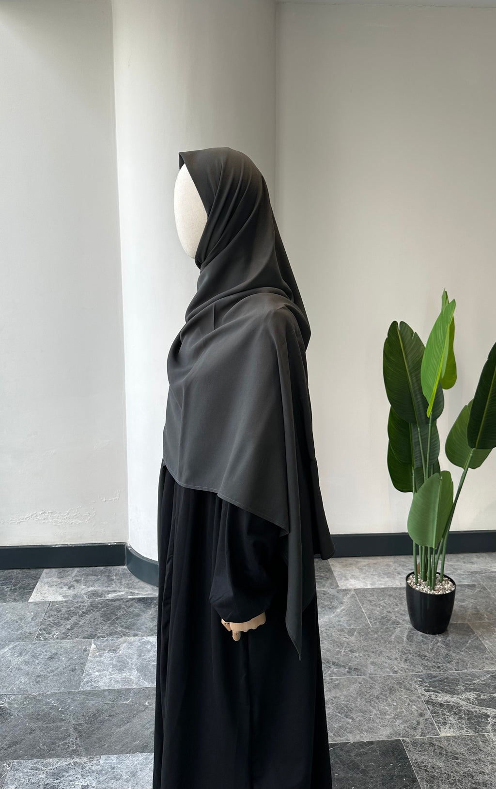 Bambu viskon eşarp -Füme | 140 cm