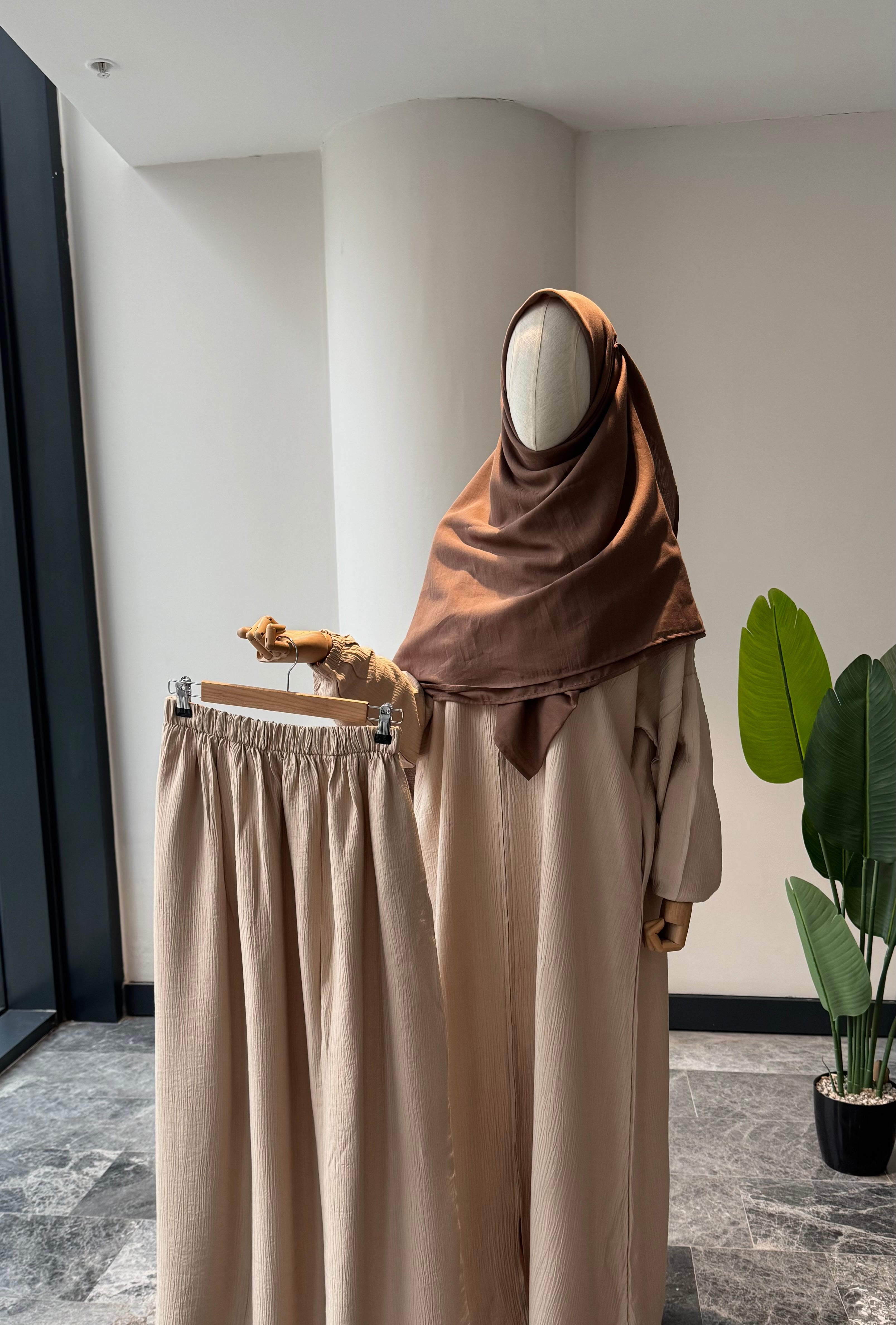 Kum beji-Robasız  umre takımı- ferace | pantolon