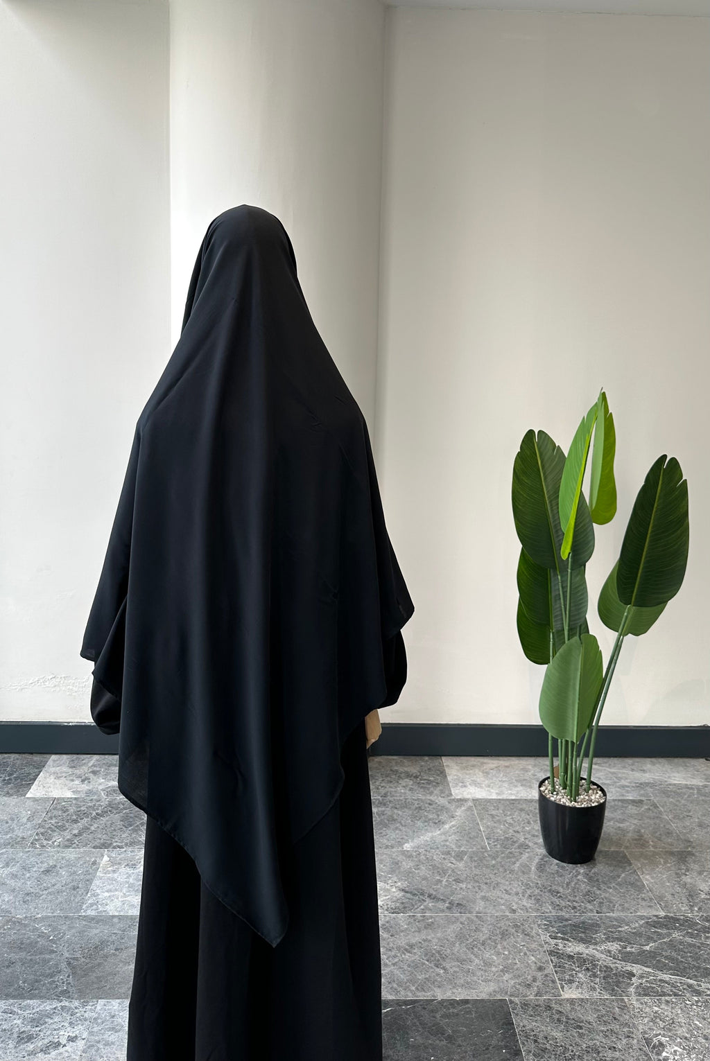 Bambu viskon eşarp -Antrasit siyah | 140 cm