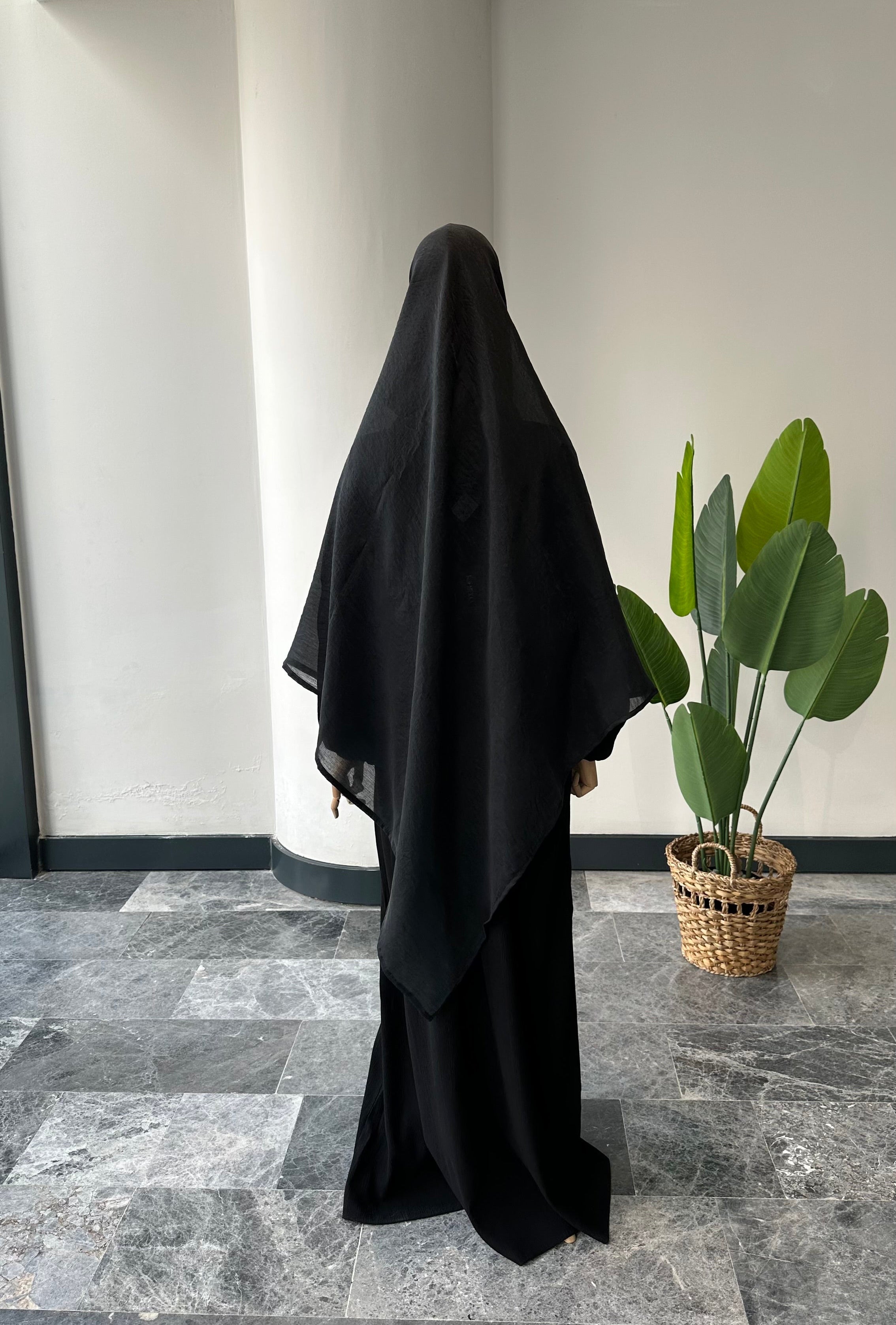Premıum organze/eşarp-Siyah 140cm