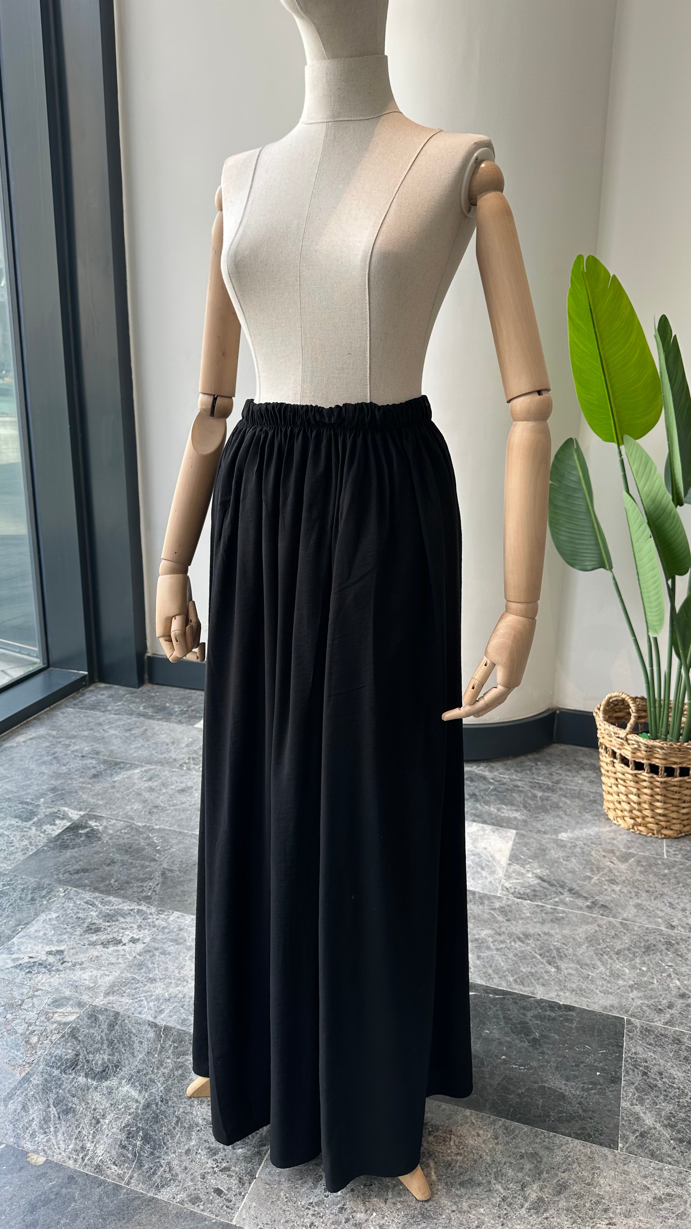 Hesna cilbab Takım/Düz Siyah-Abaya kol