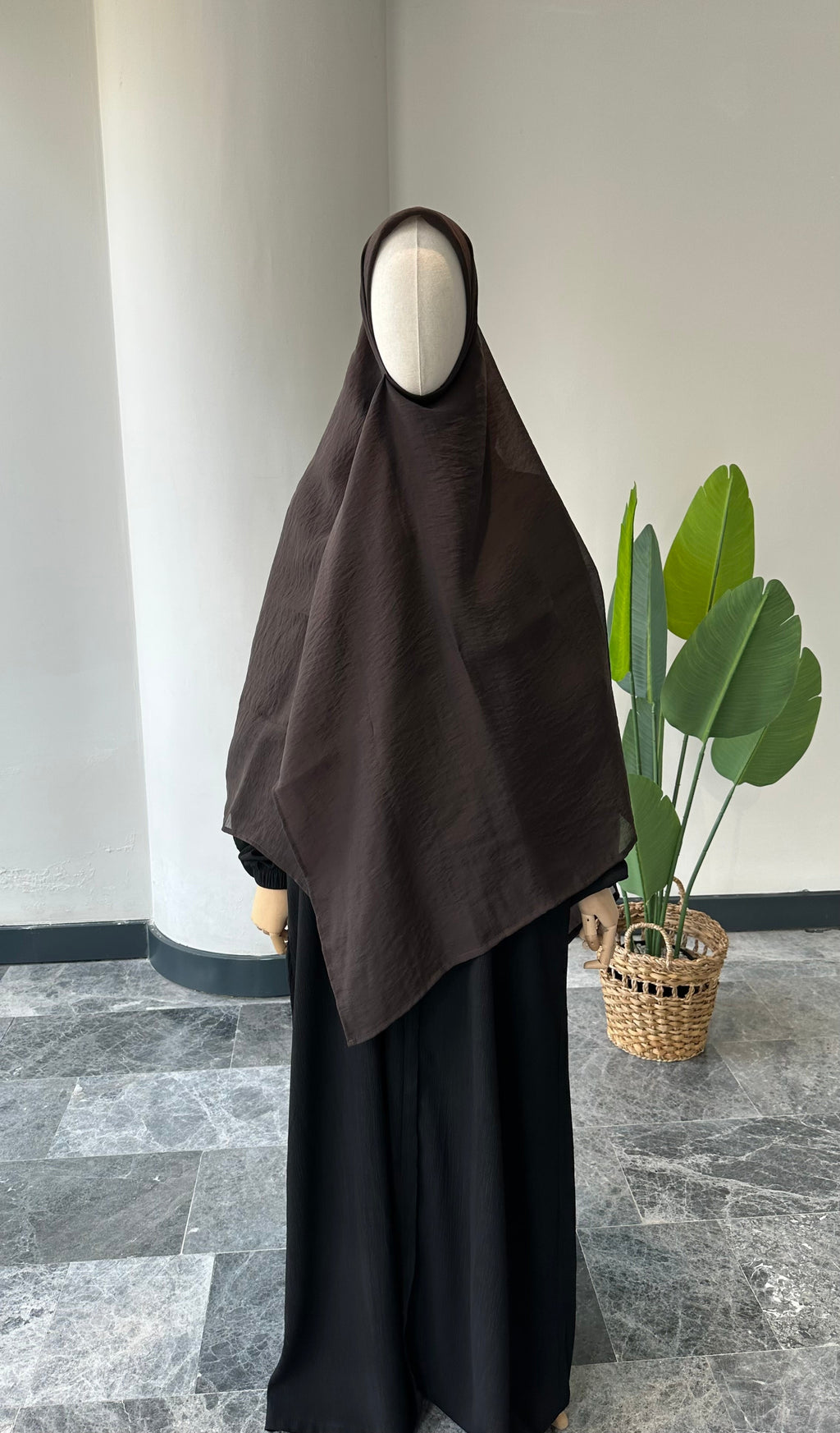 Premıum organze/eşarp-kahve 140cm