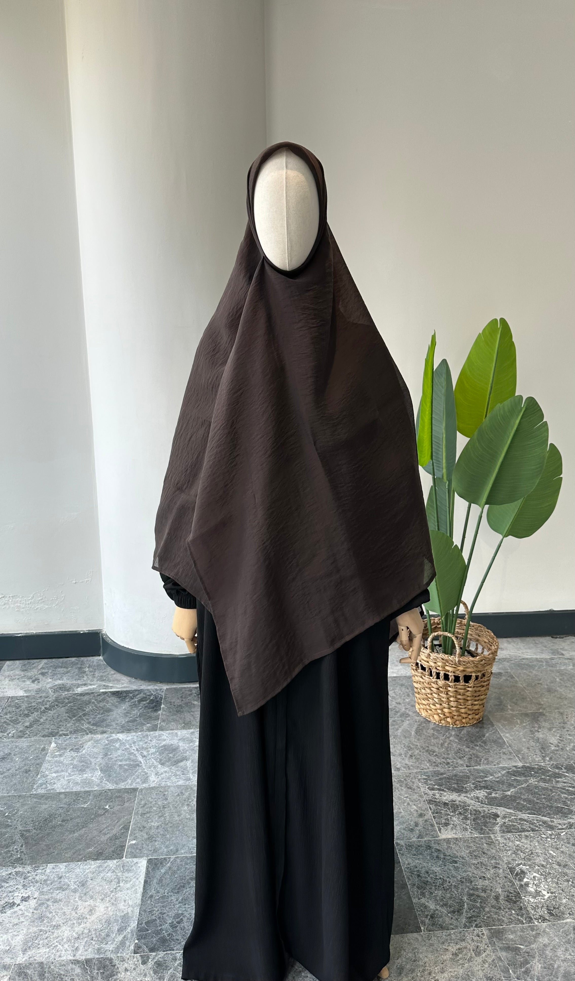 Premıum organze/eşarp-kahve 140cm