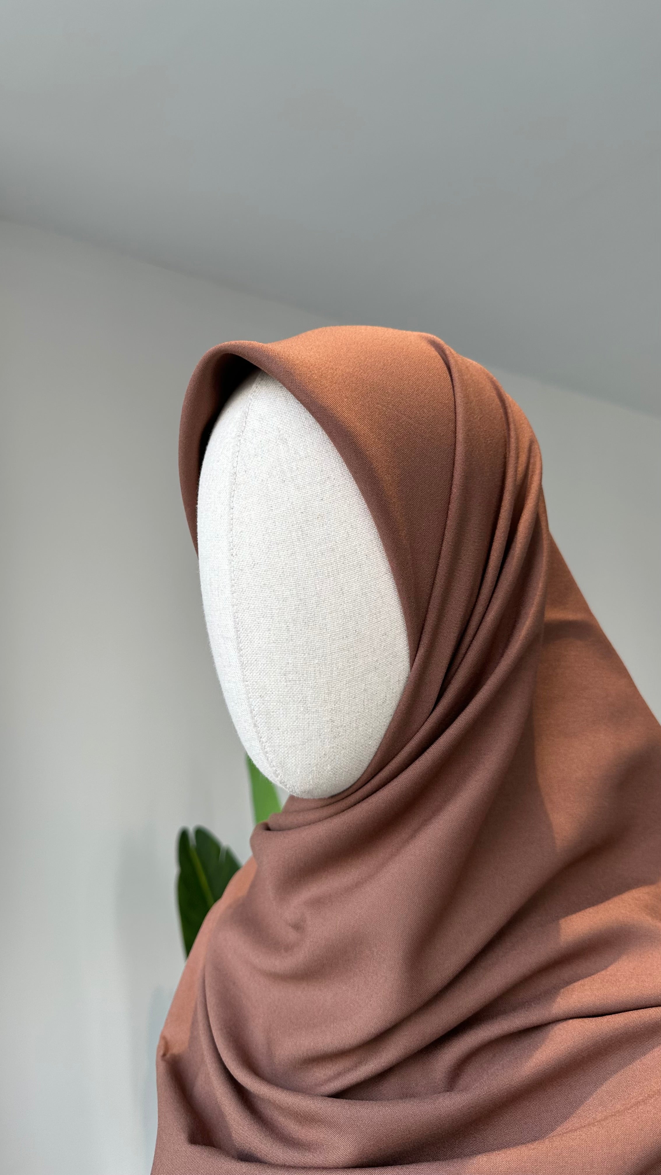 Bambu viskon eşarp -Kahve| 120 cm