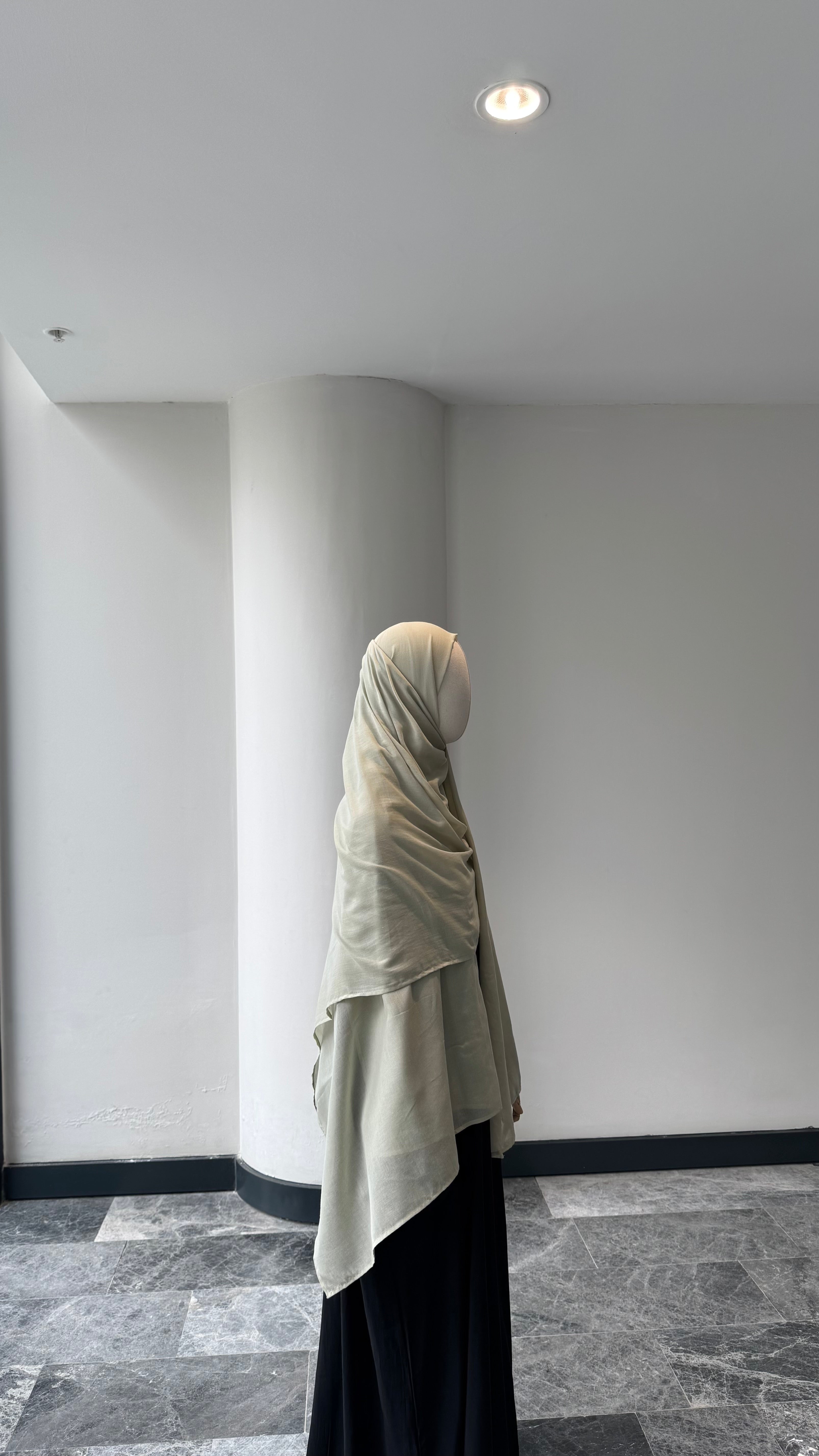 Saf pamuk şal - mint