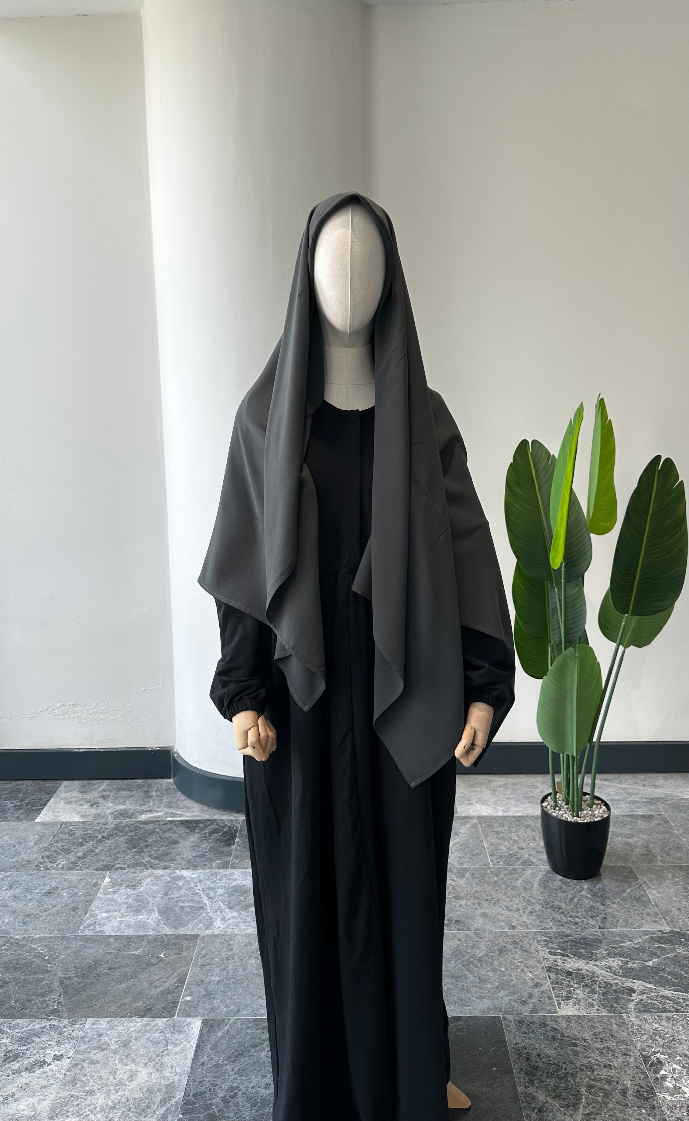 Bambu viskon eşarp füme | 120 cm