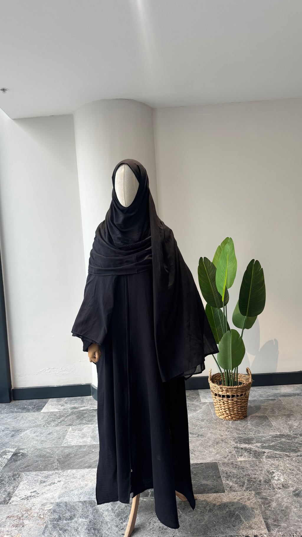 Mekka müslin takım siyah- etekli | fermuarlı