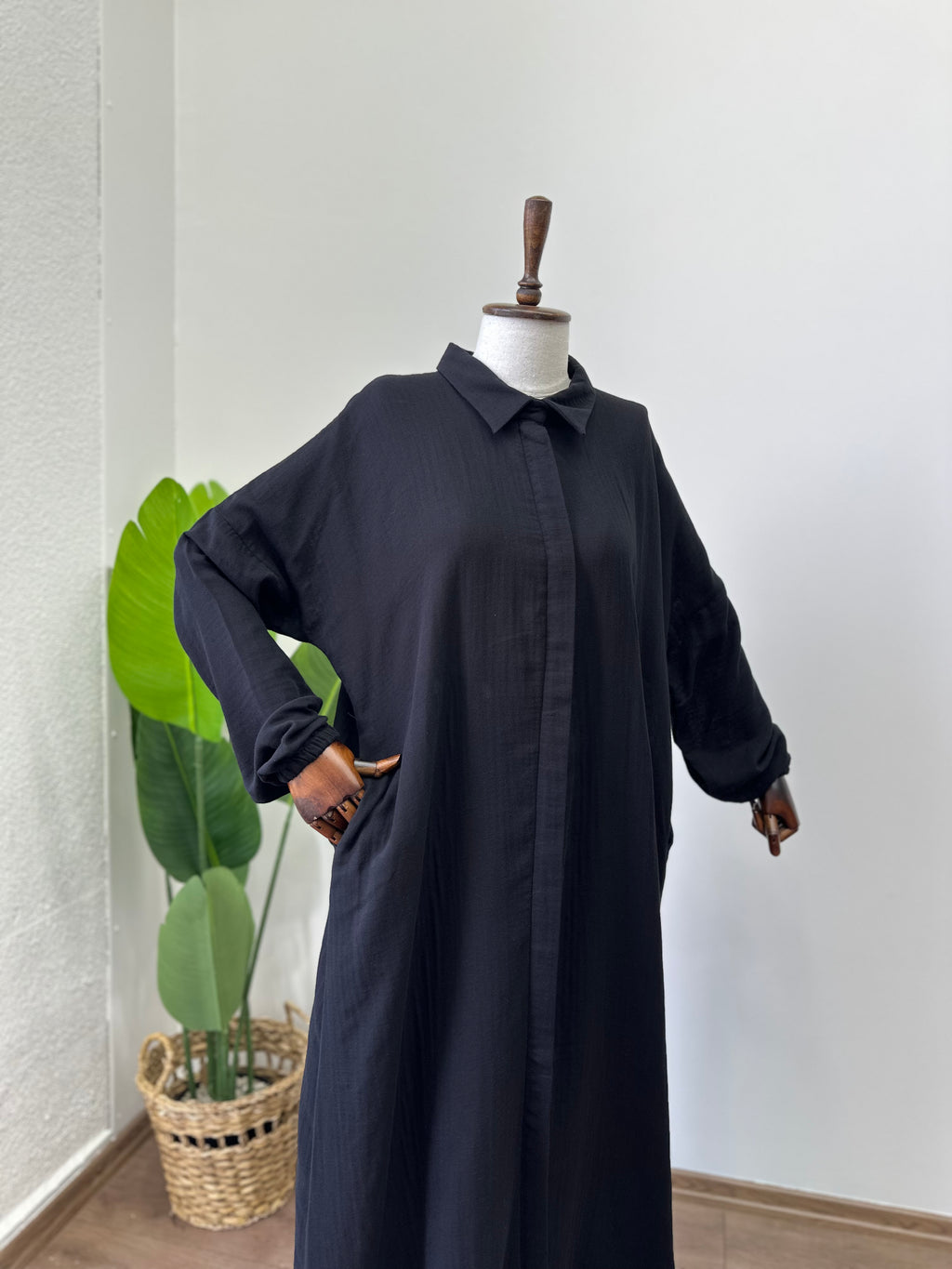 Müslin A Pile/ Ferace - Siyah