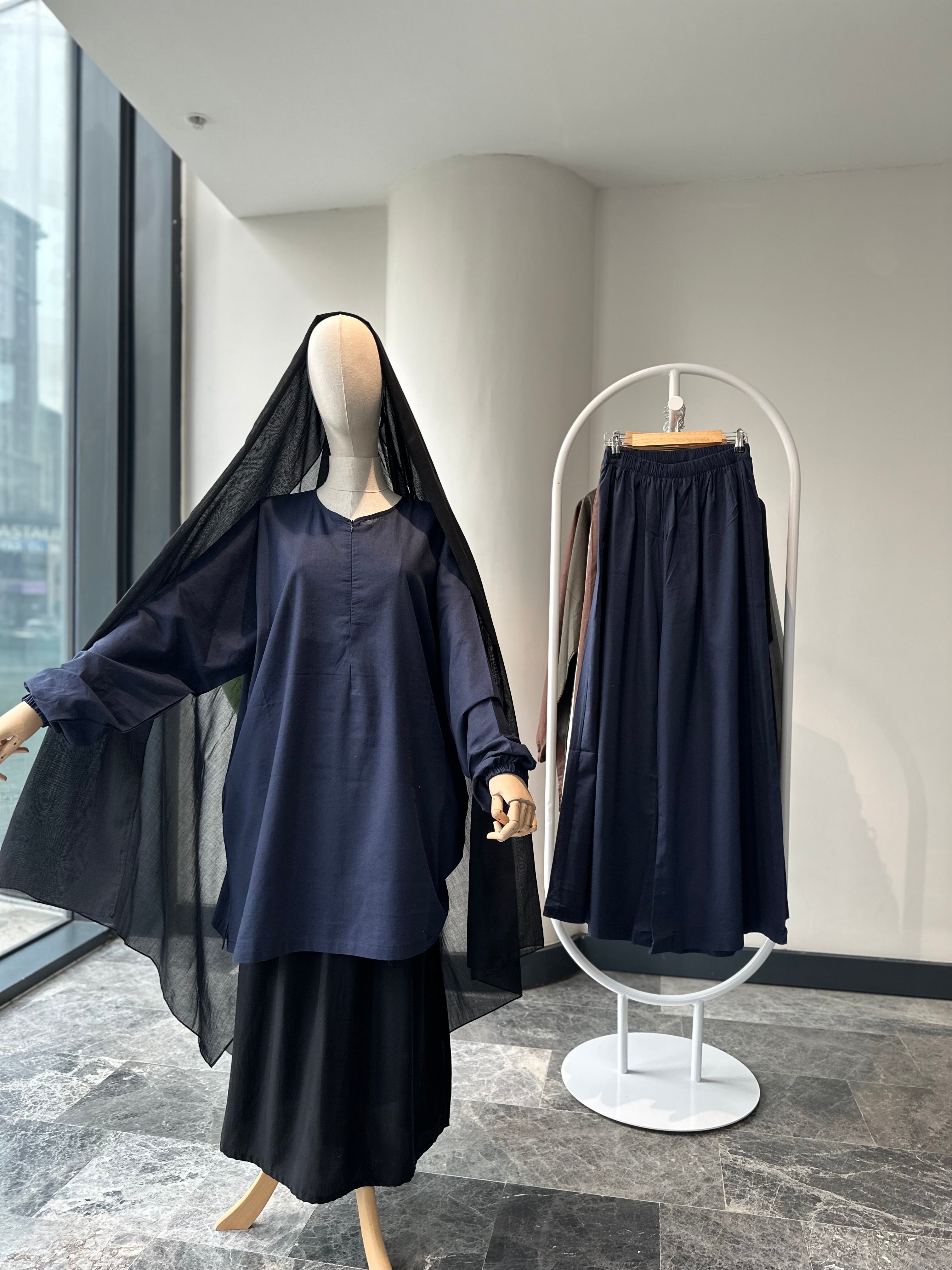 sade keten tunik - lacivert