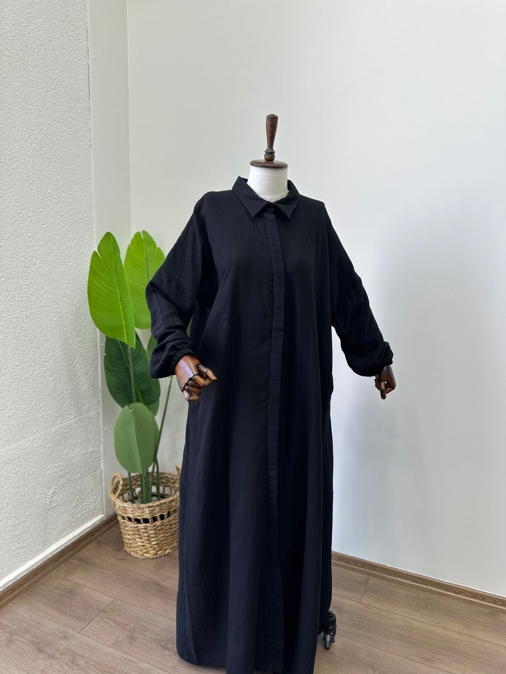 Müslin A Pile/ Ferace - Siyah