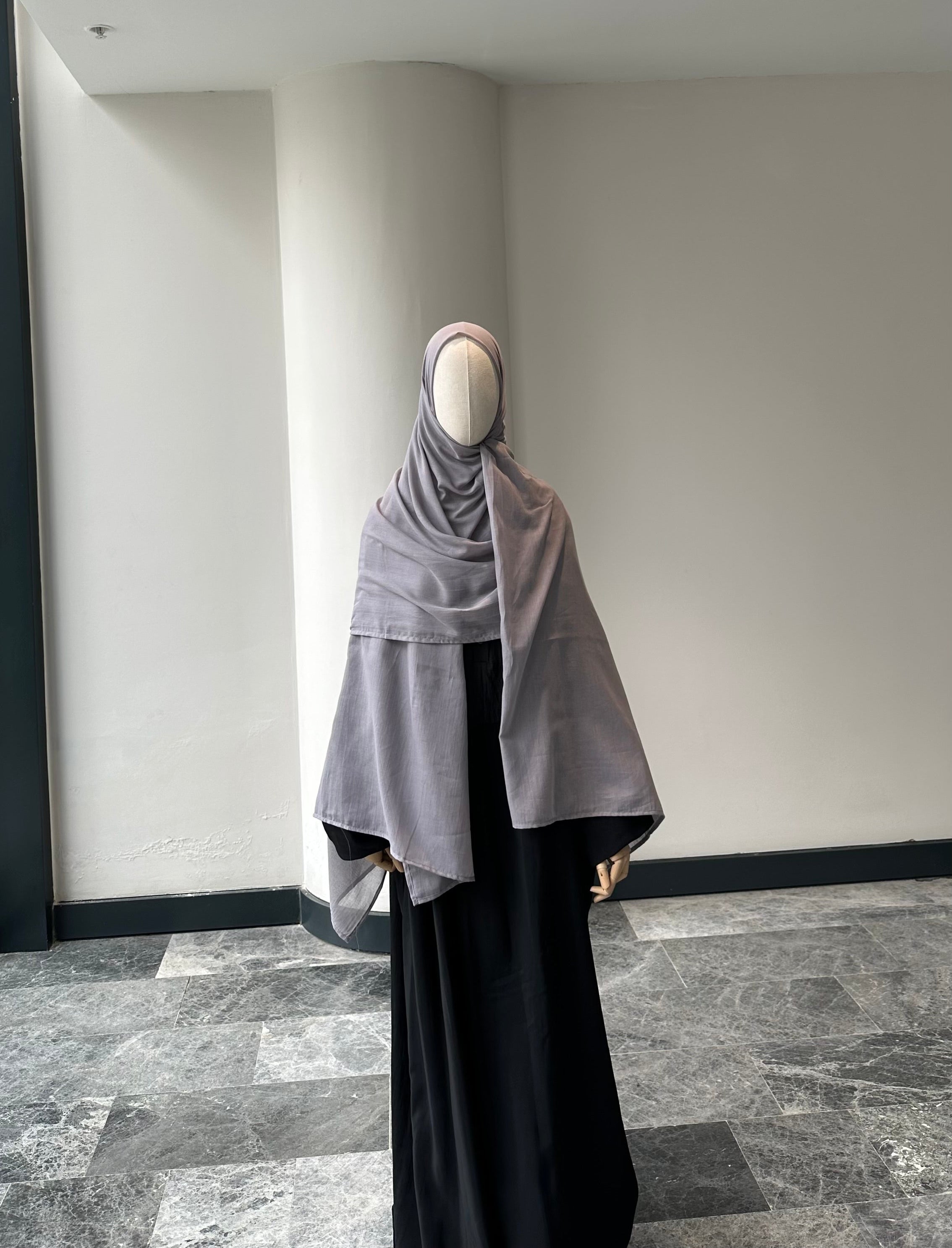 Saf pamuk şal - gri