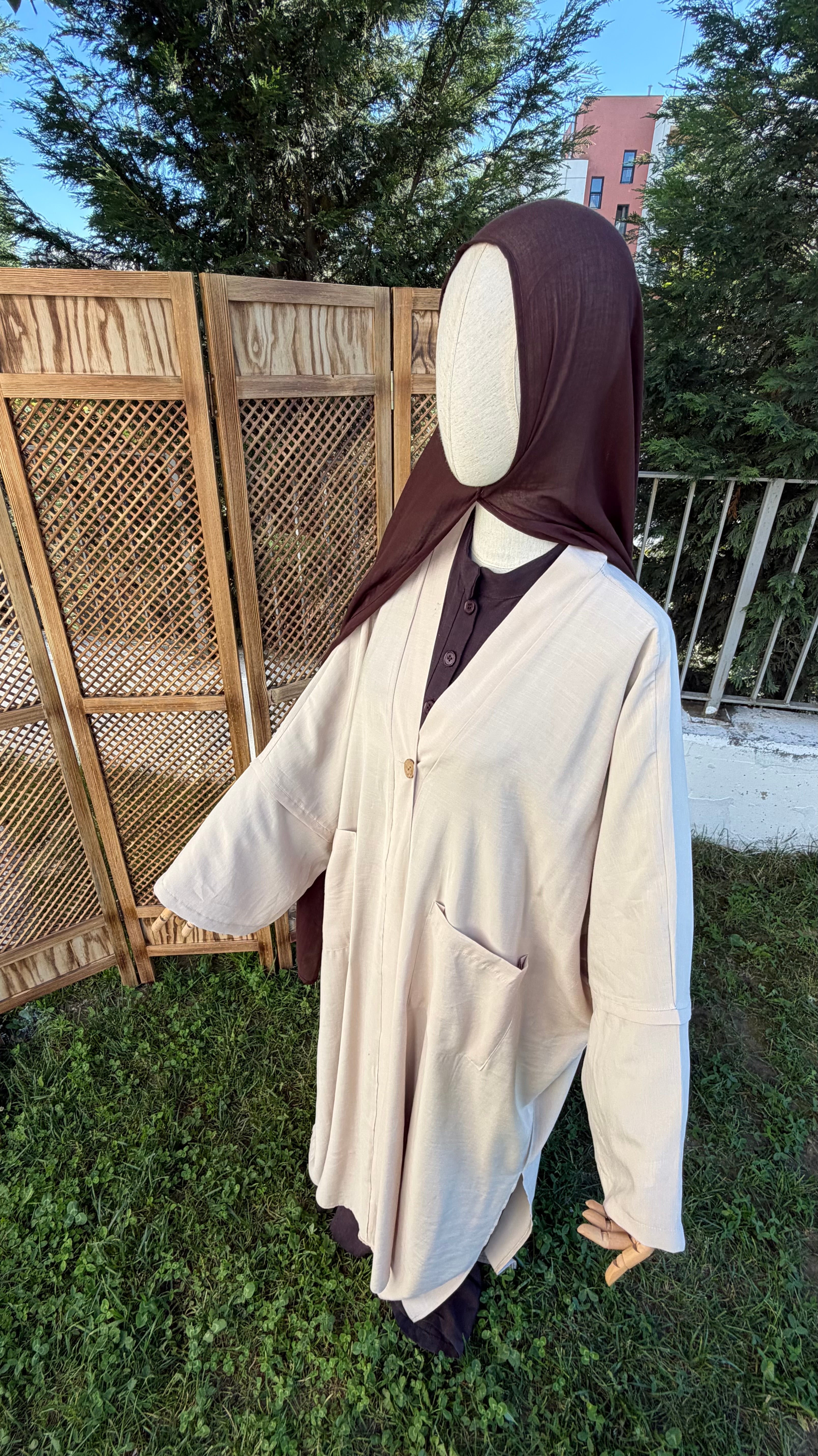 Hüma abaya - bej
