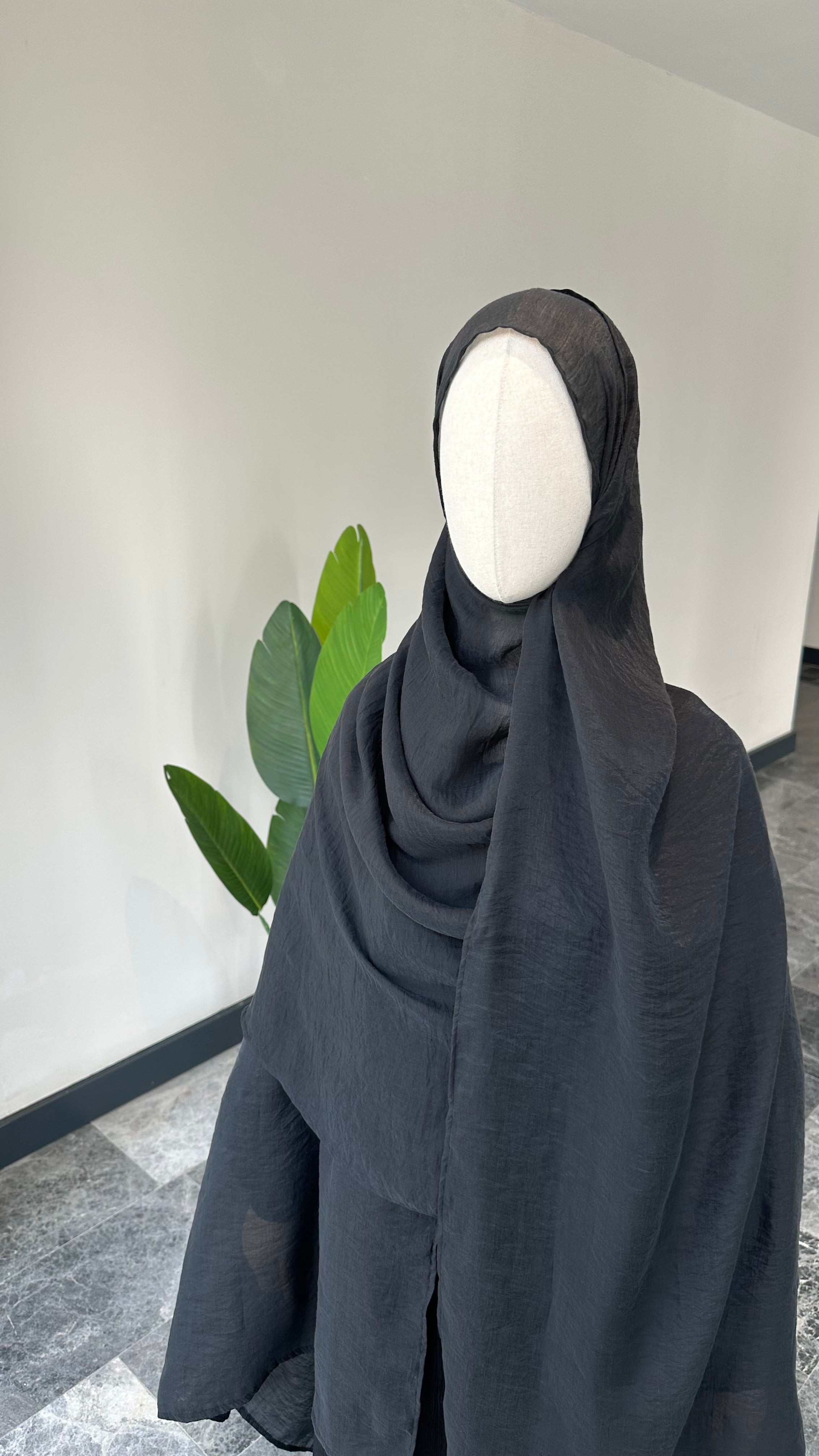 Premıum  organze  şal - siyah 3m+1m