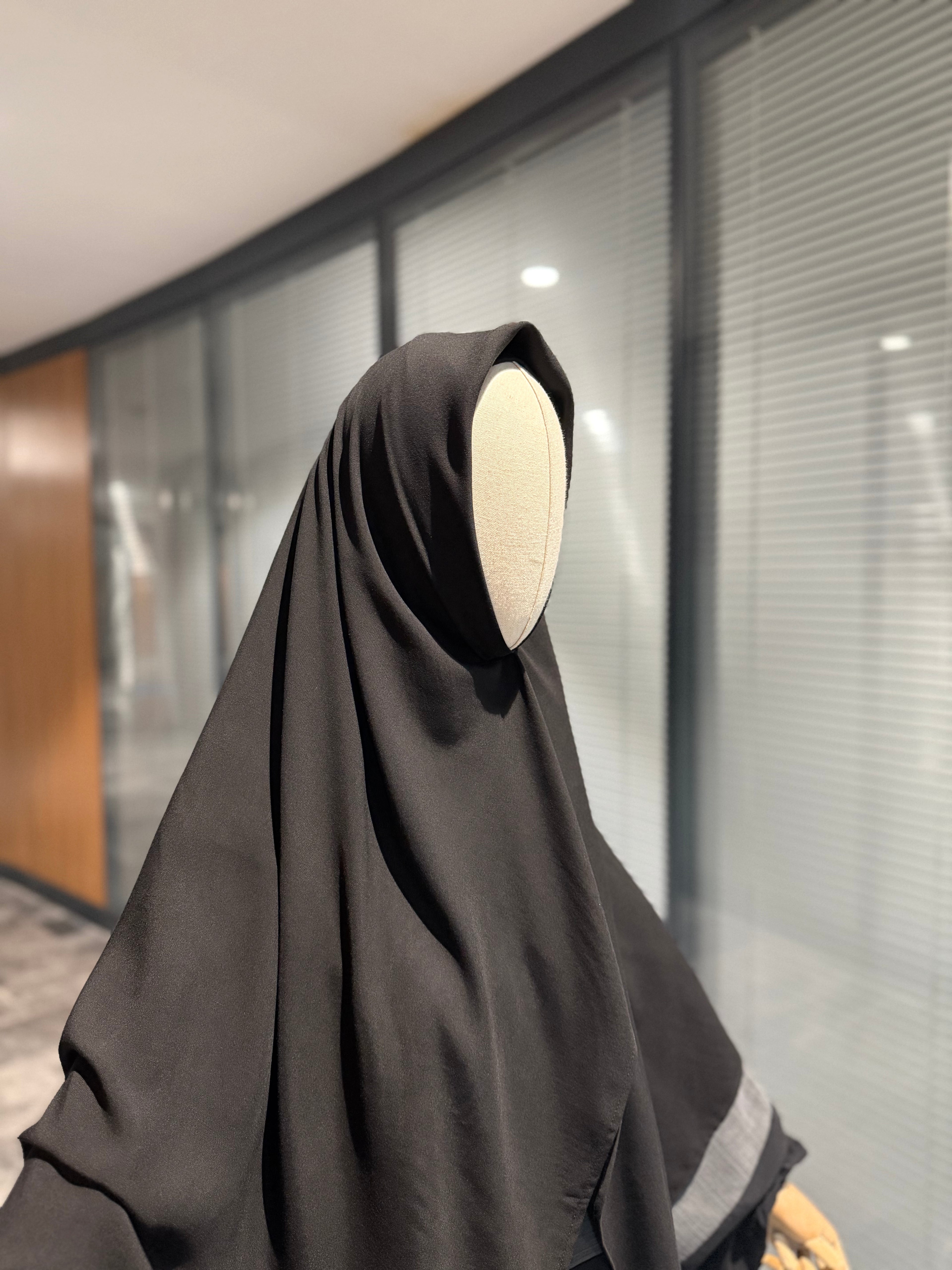 Bambu viskon eşarp  - siyah-140 cm