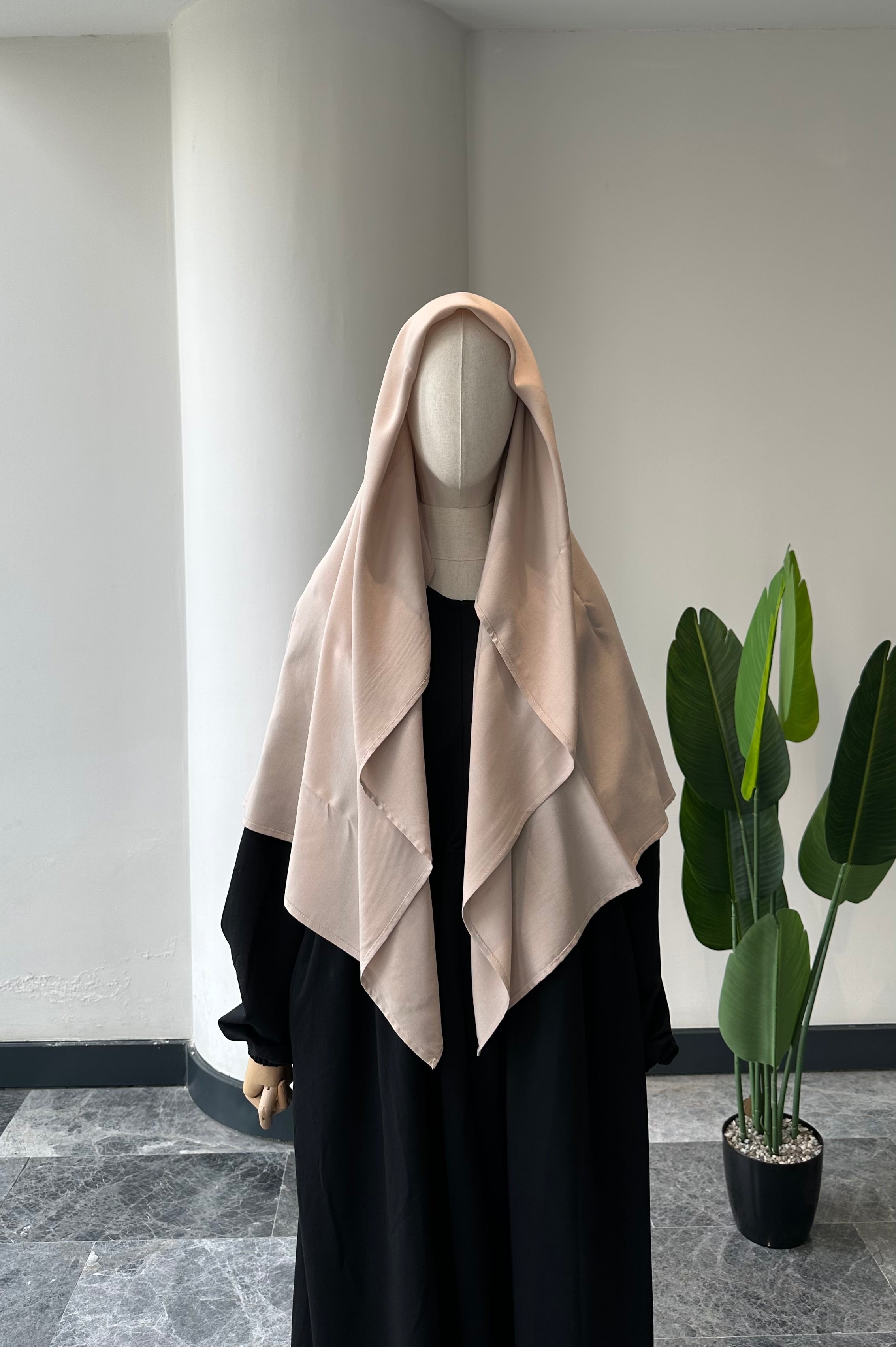 Bambu viskon eşarp -Vizon| 120 cm