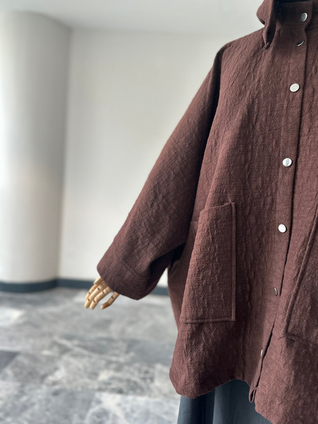 Jakar ceket panço- kahve çıtlı