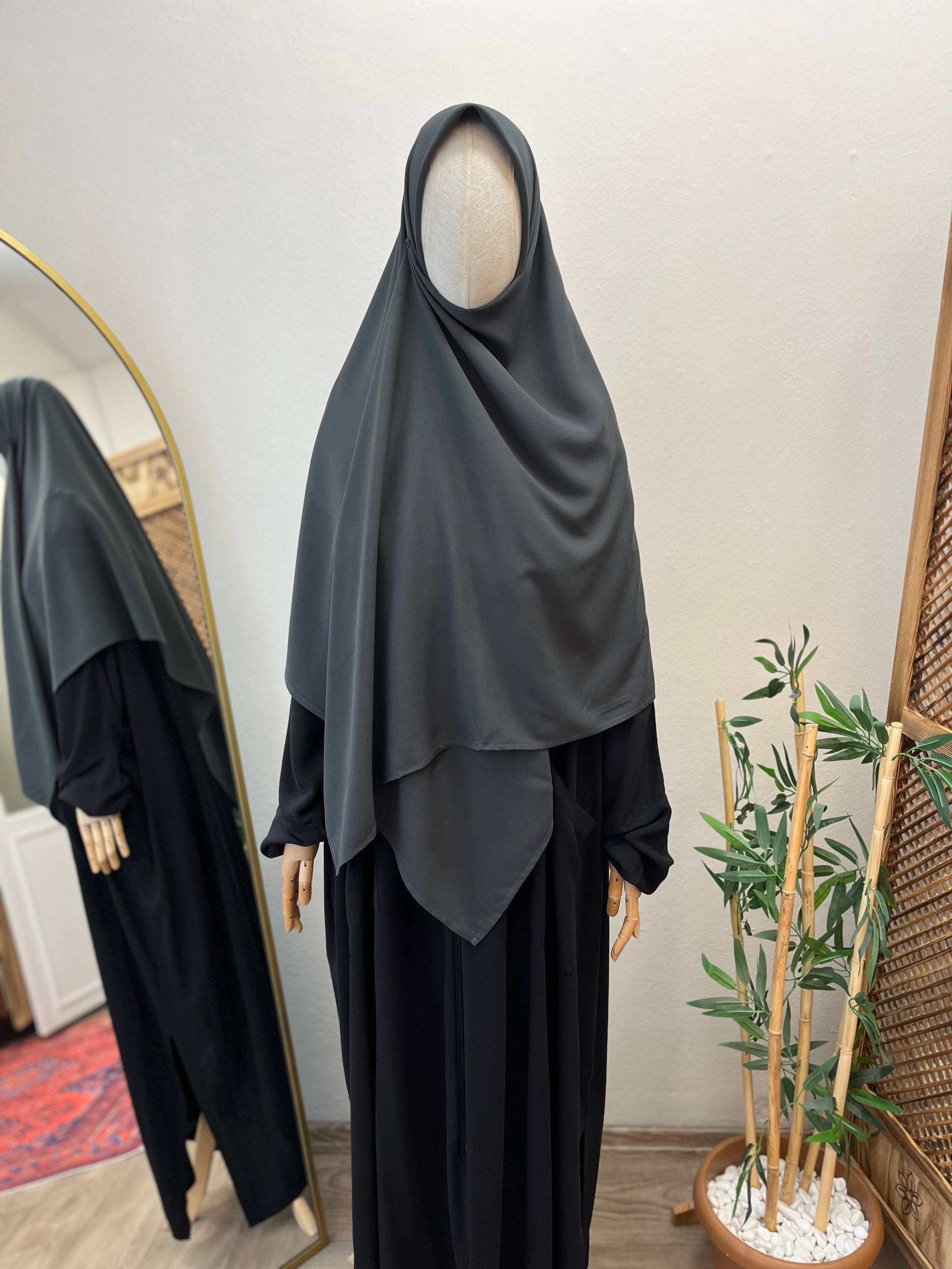 Bambu viskon eşarp -Antrasit | 120 cm