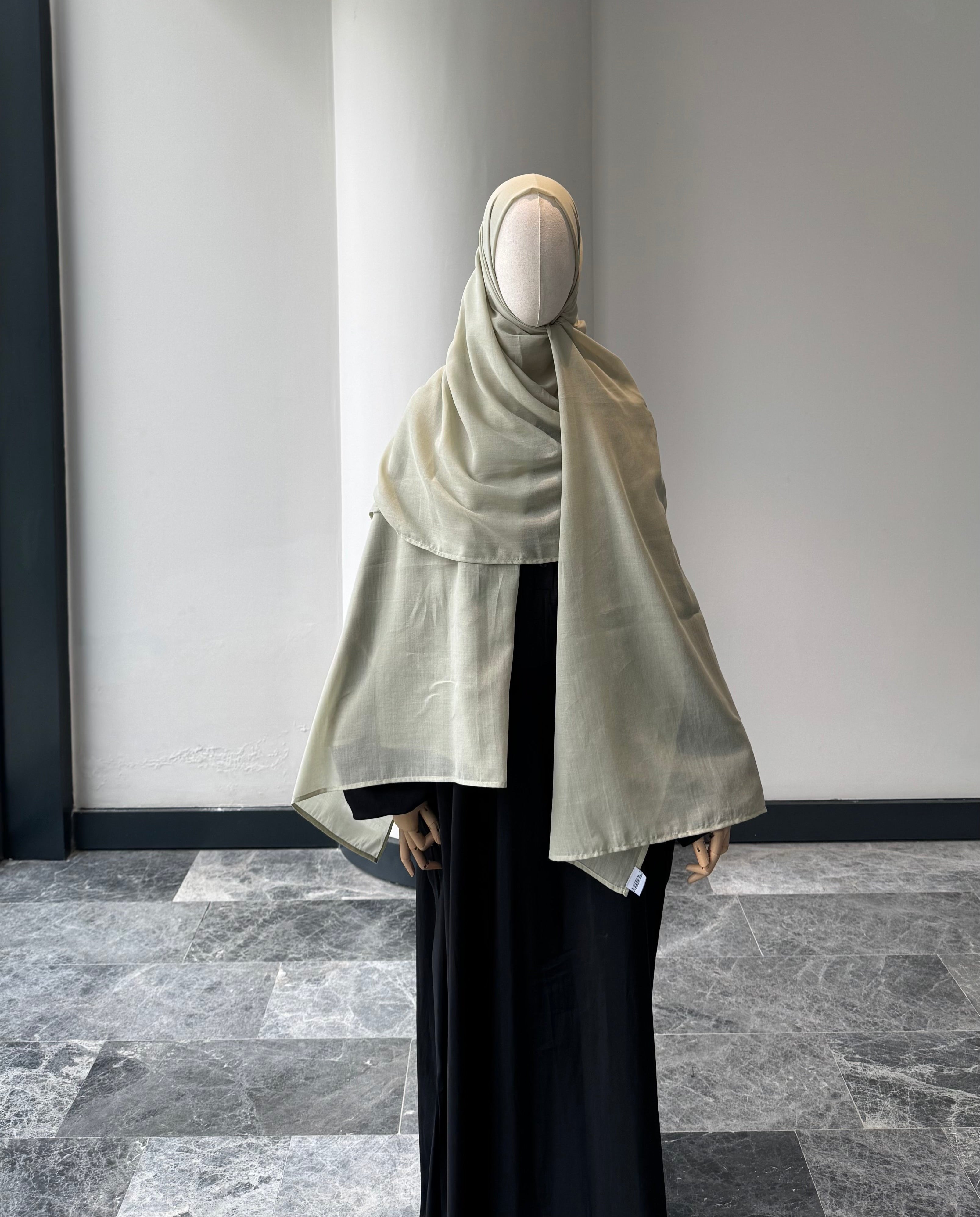 Saf pamuk şal - mint