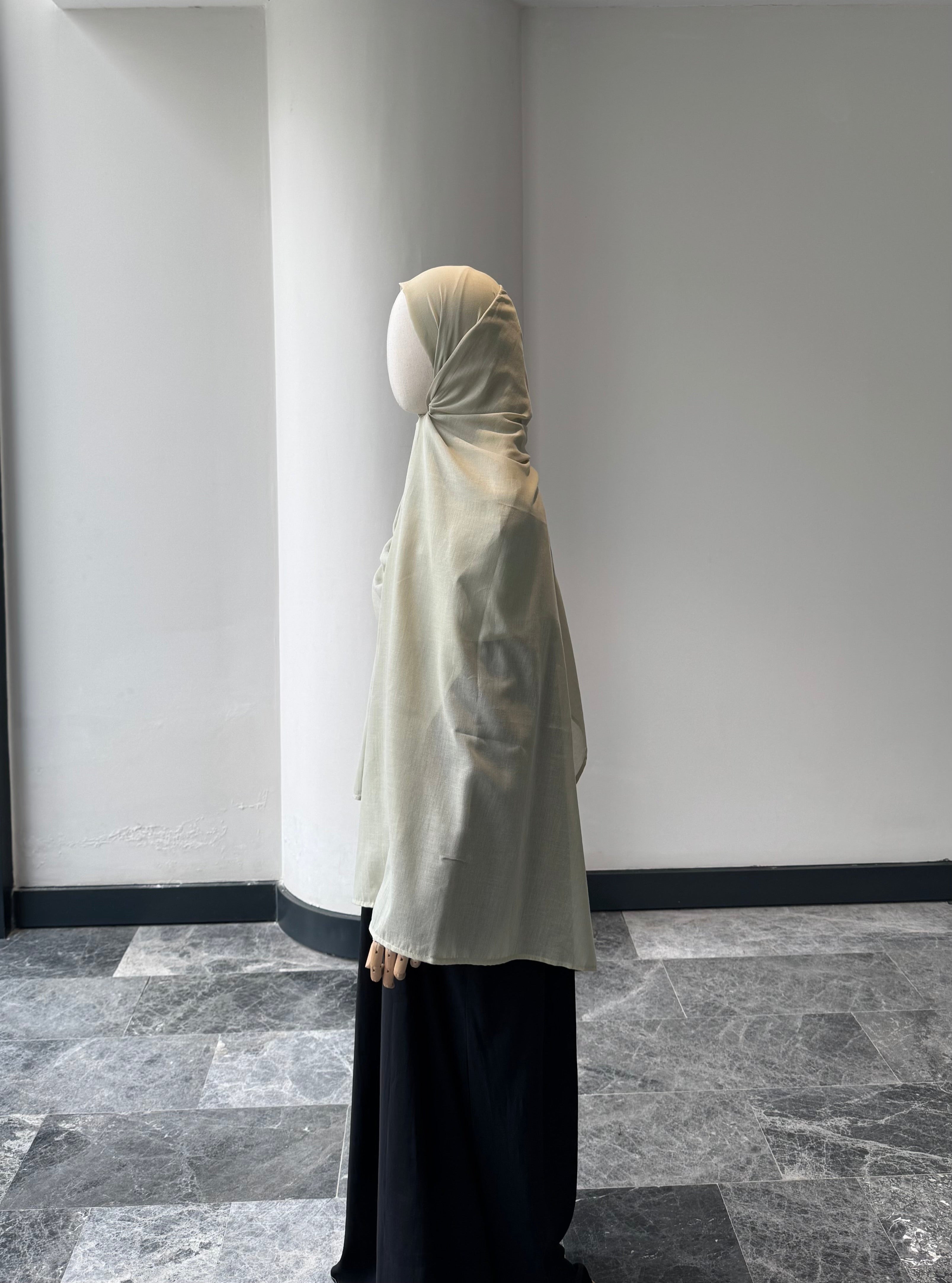 Saf pamuk şal - mint