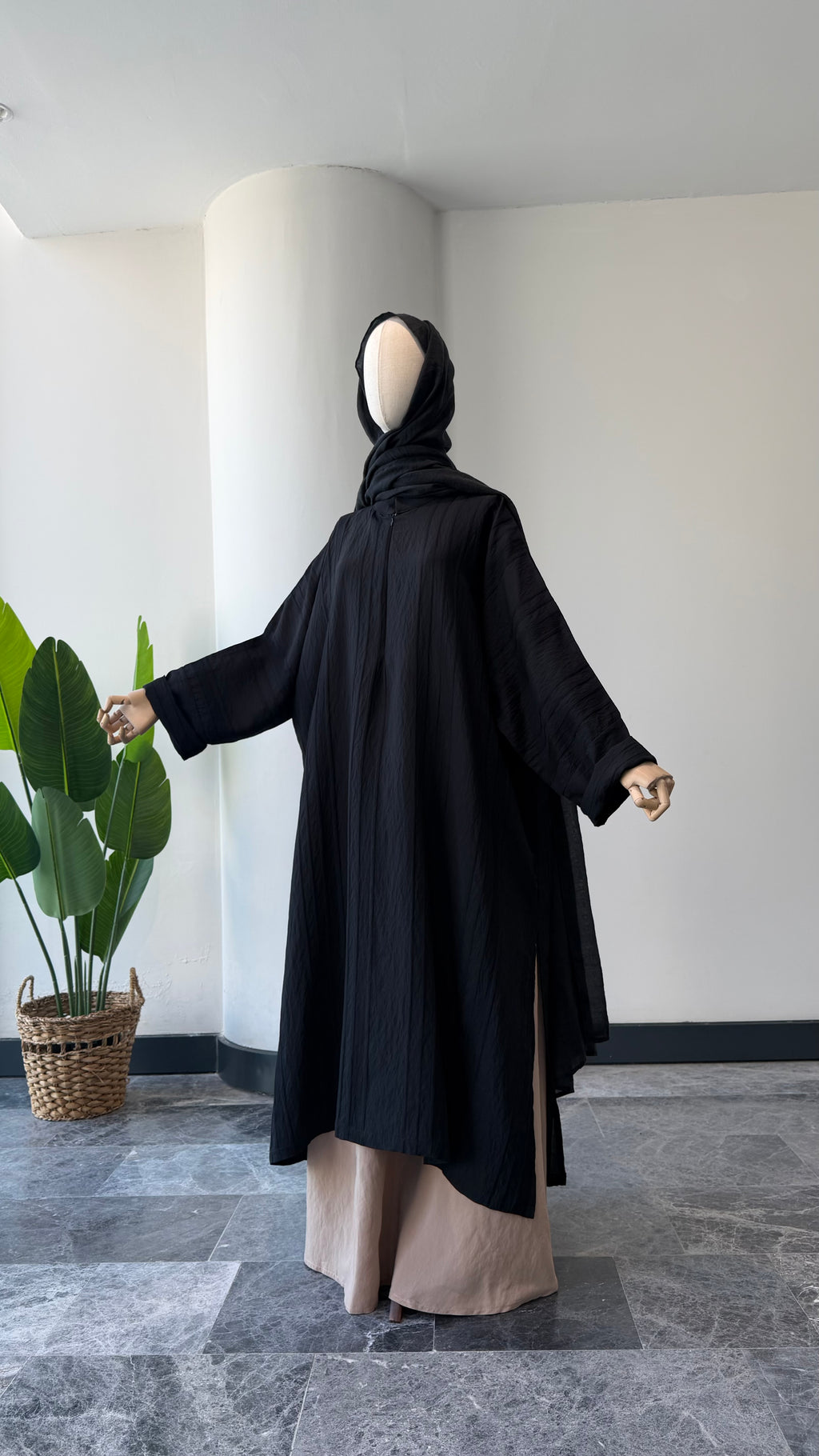 Otantik siyah  takım - abaya kol
