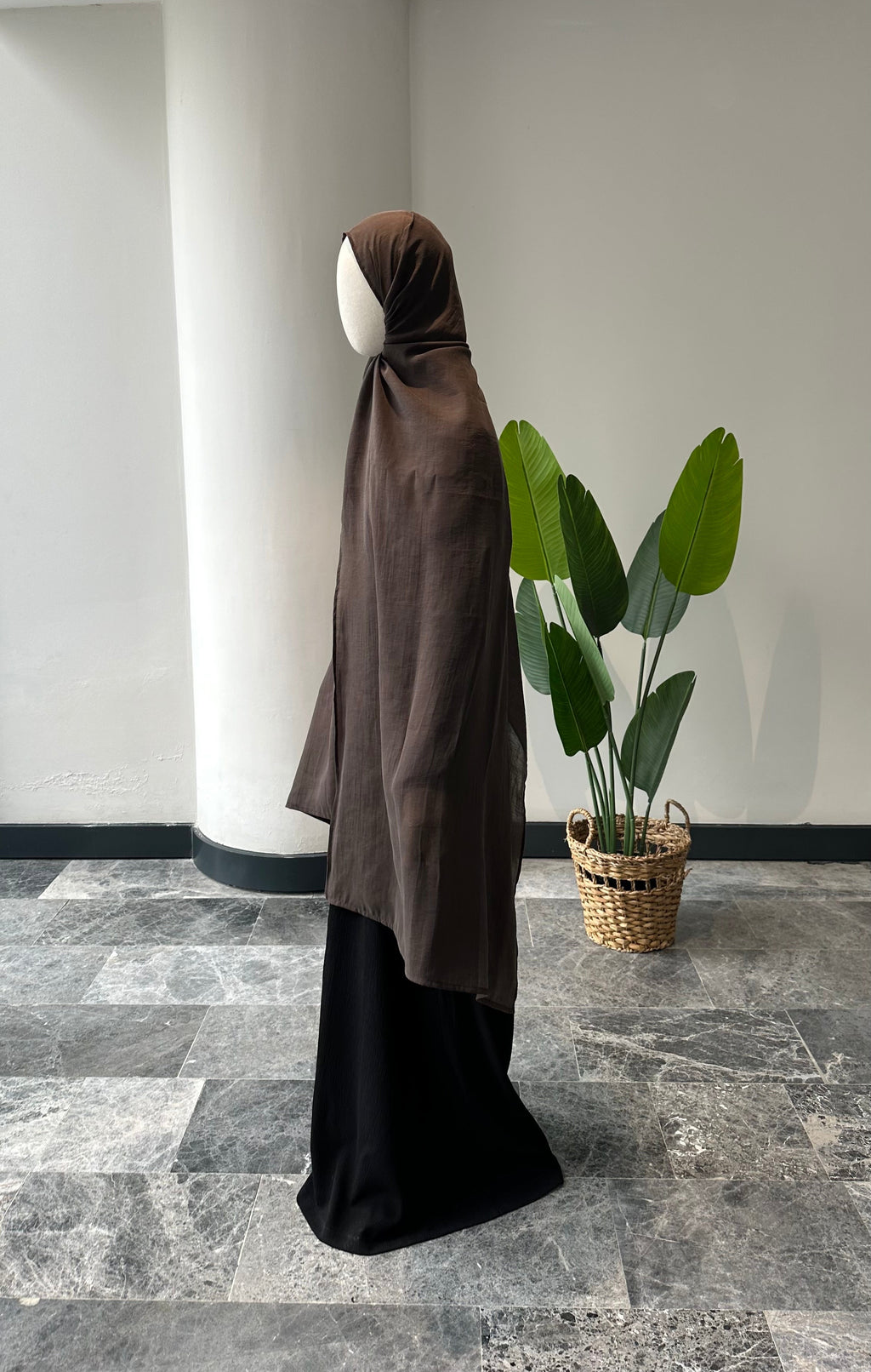 Premıum organze şal - kahve 3m+70 cm