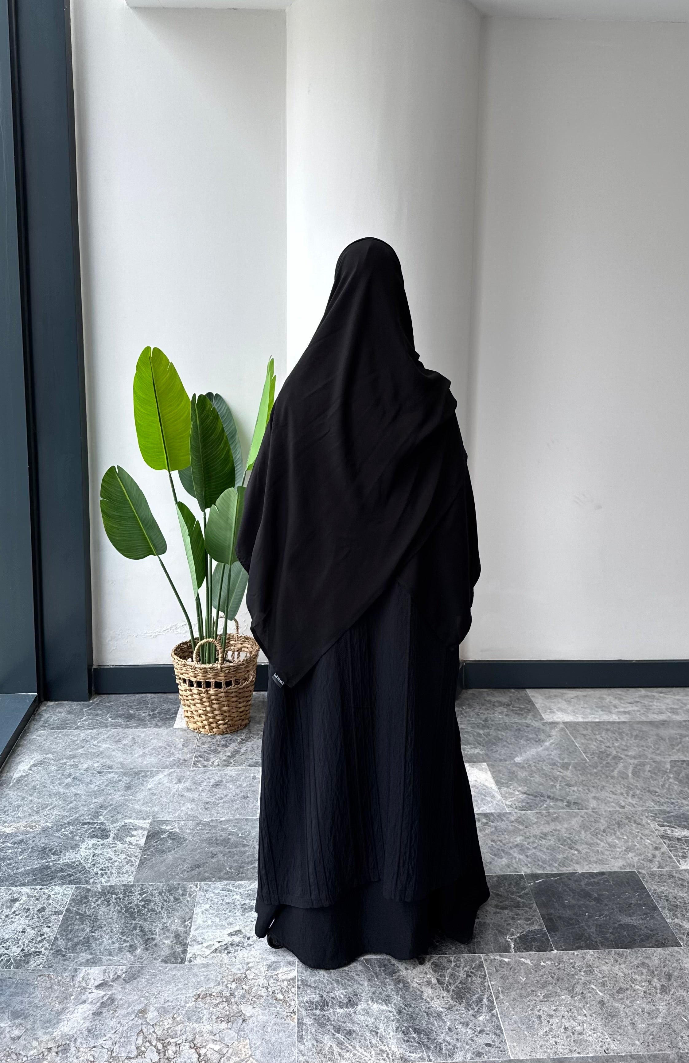 Bambu Viskon/Şal-Siyah 2m X 70 cm