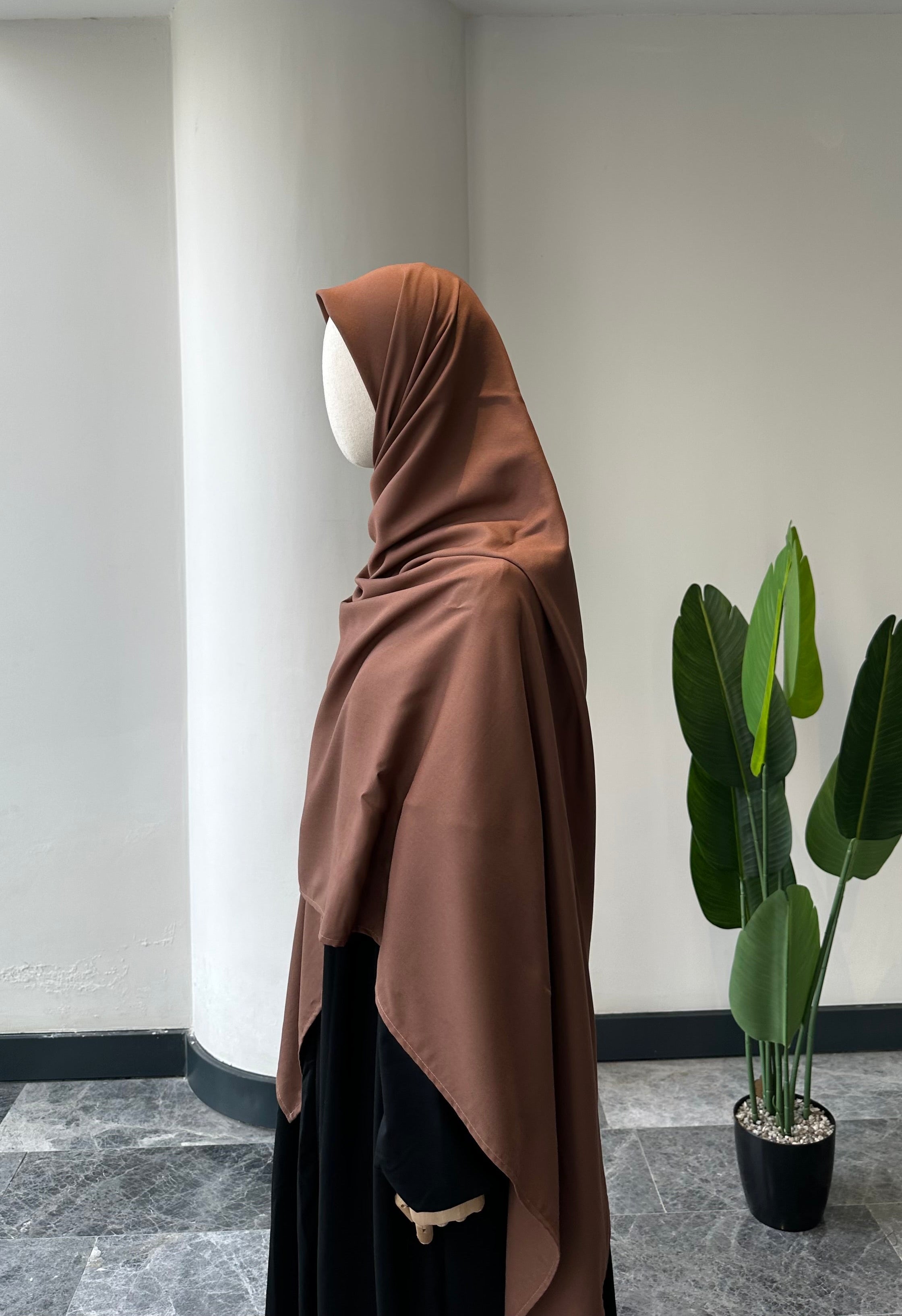 Bambu viskon eşarp -kahve  | 140 cm